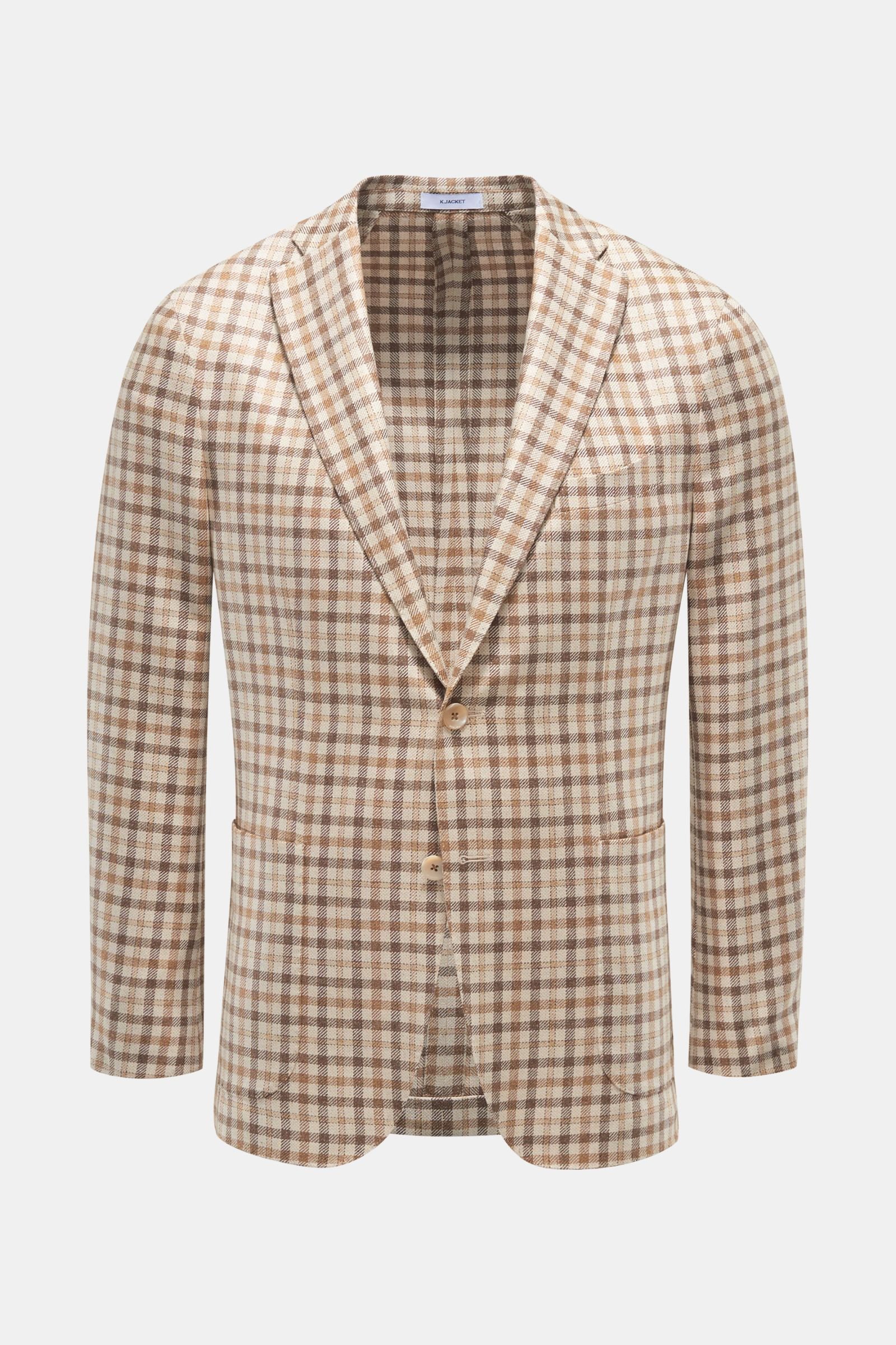 Smart-casual jacket 'K. Jacket' beige/brown checked