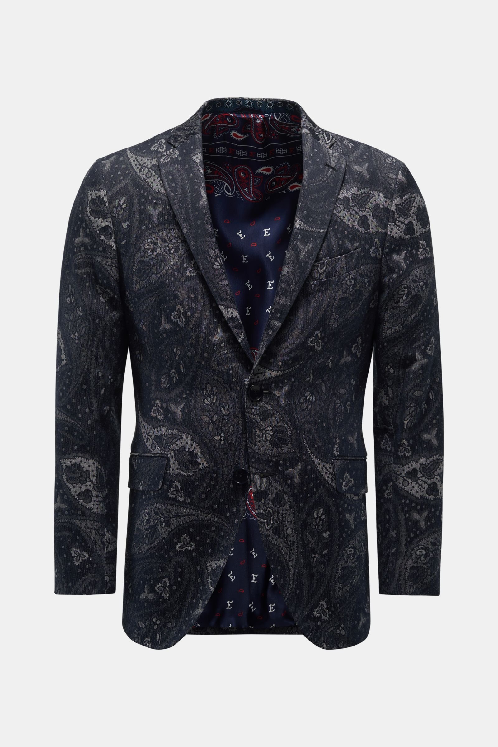 Jacquard smart-casual jacket navy patterned