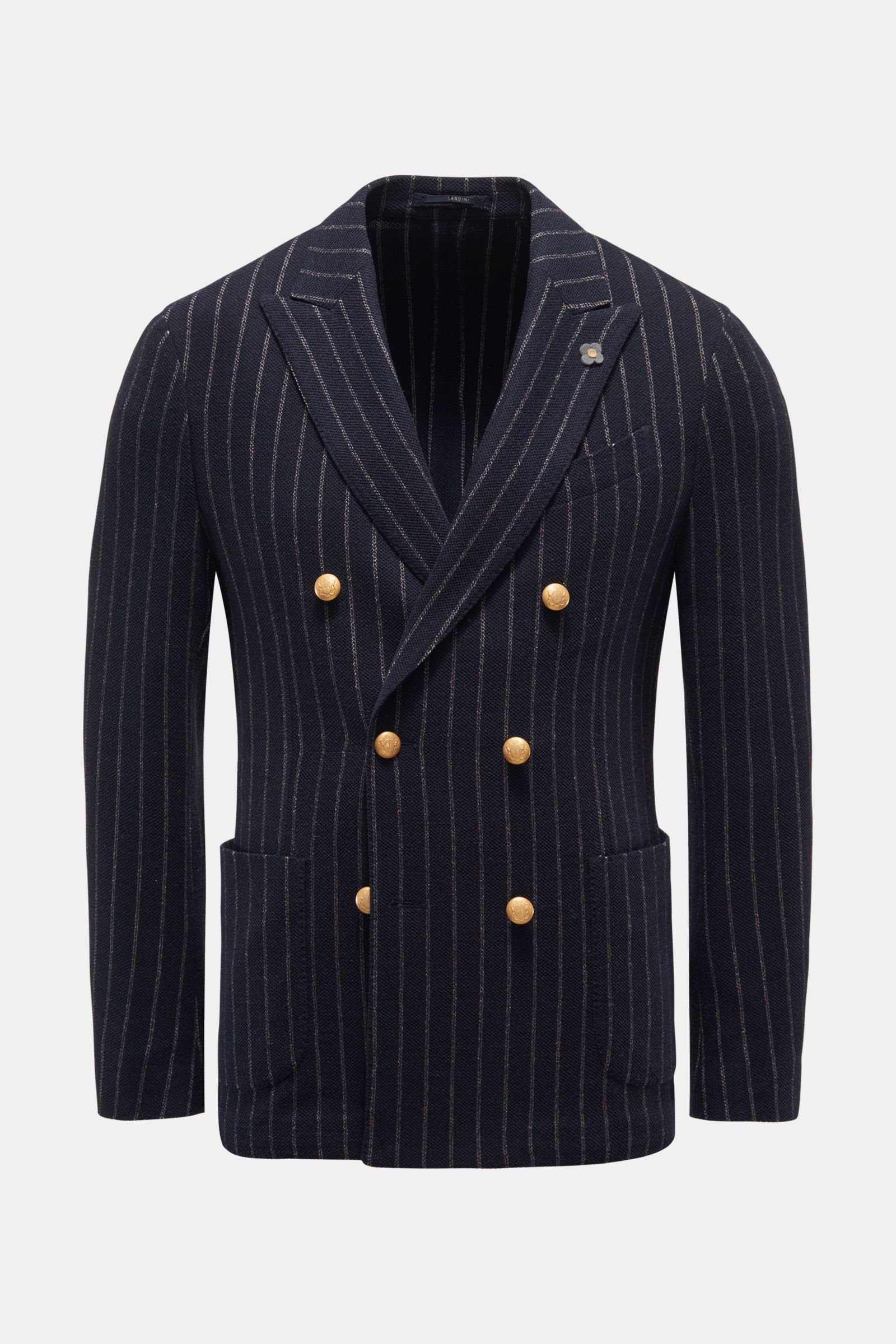 Knit blazer navy/beige striped