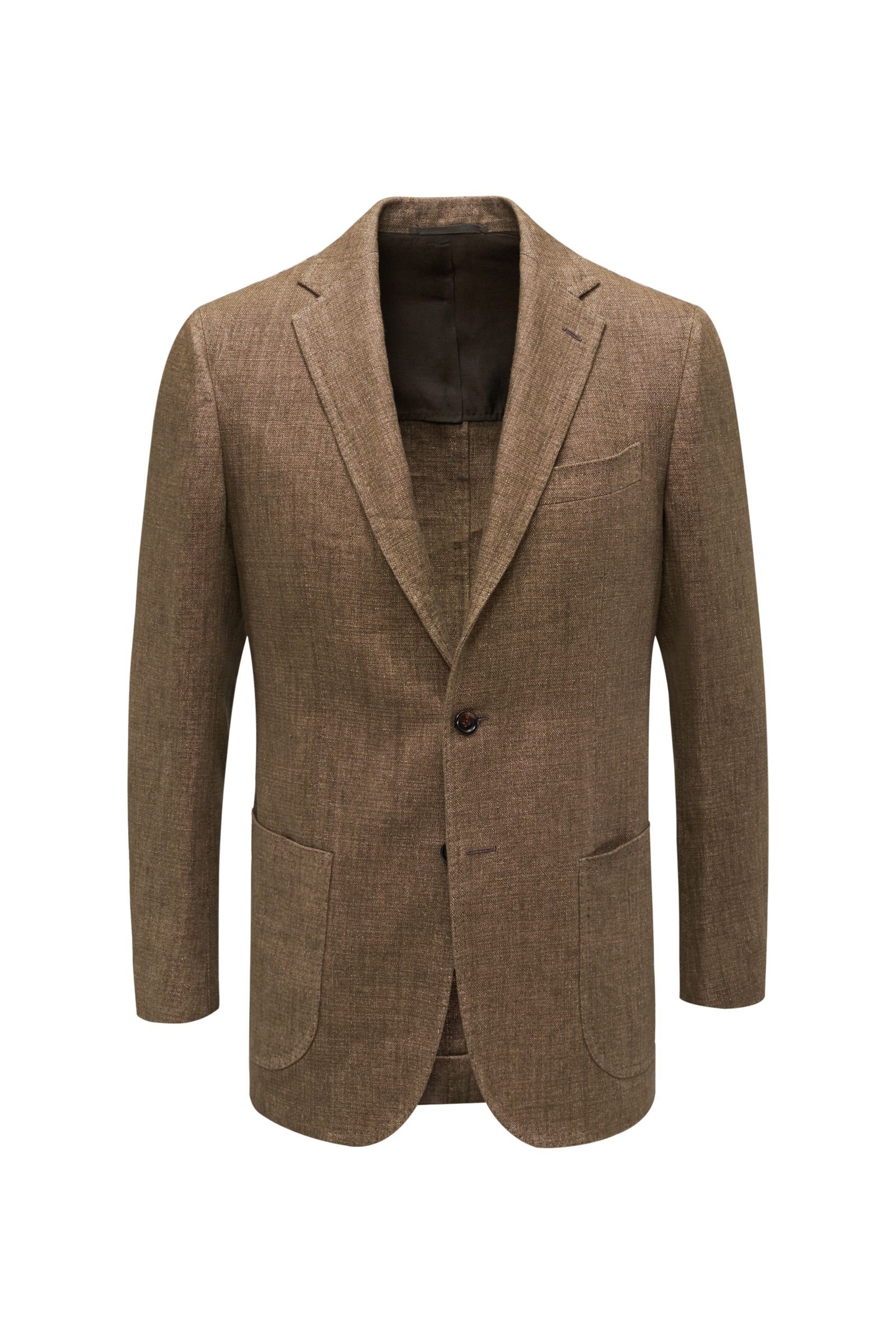 Linen smart-casual jacket brown