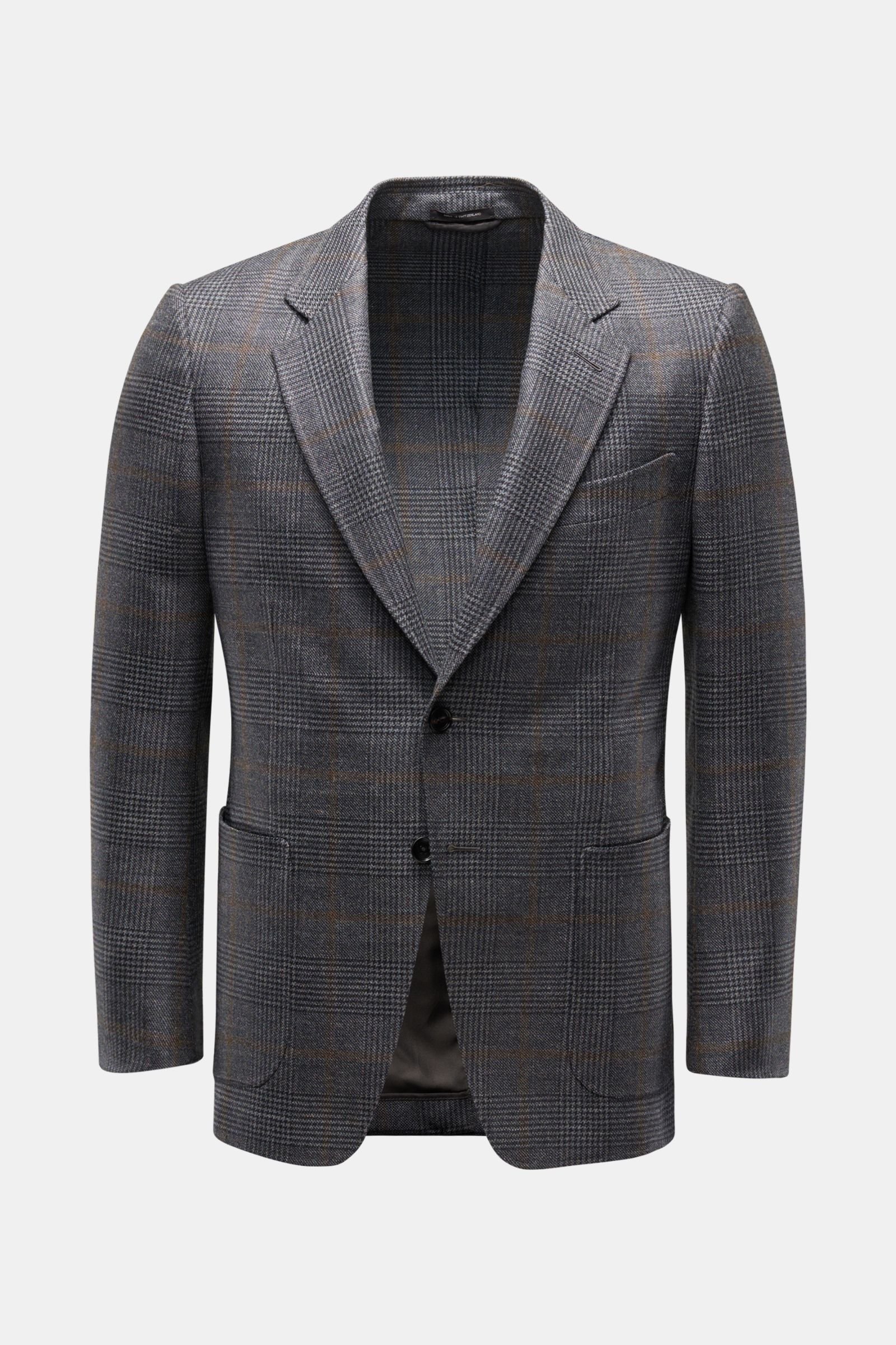 Smart-casual jacket 'O'Connor' dark grey/brown checked