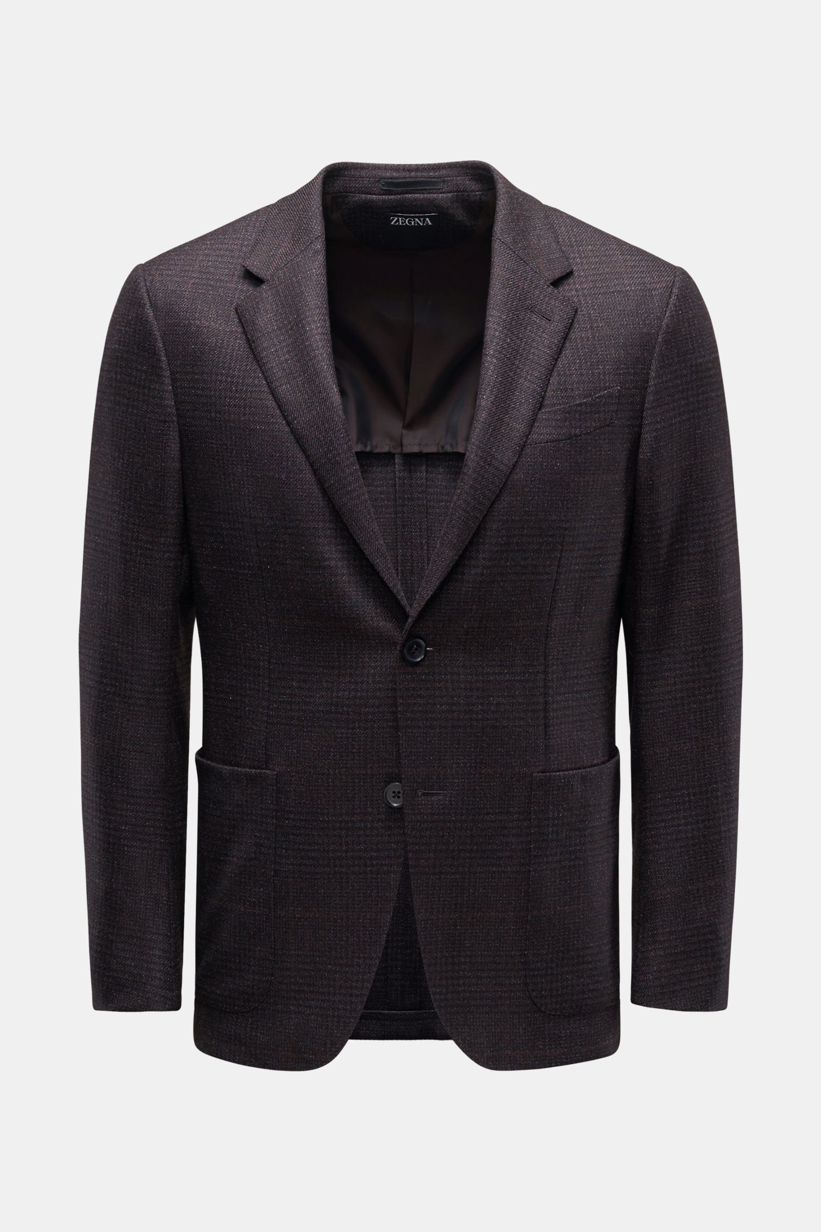 Smart-casual jacket 'Natural' dark brown/black checked