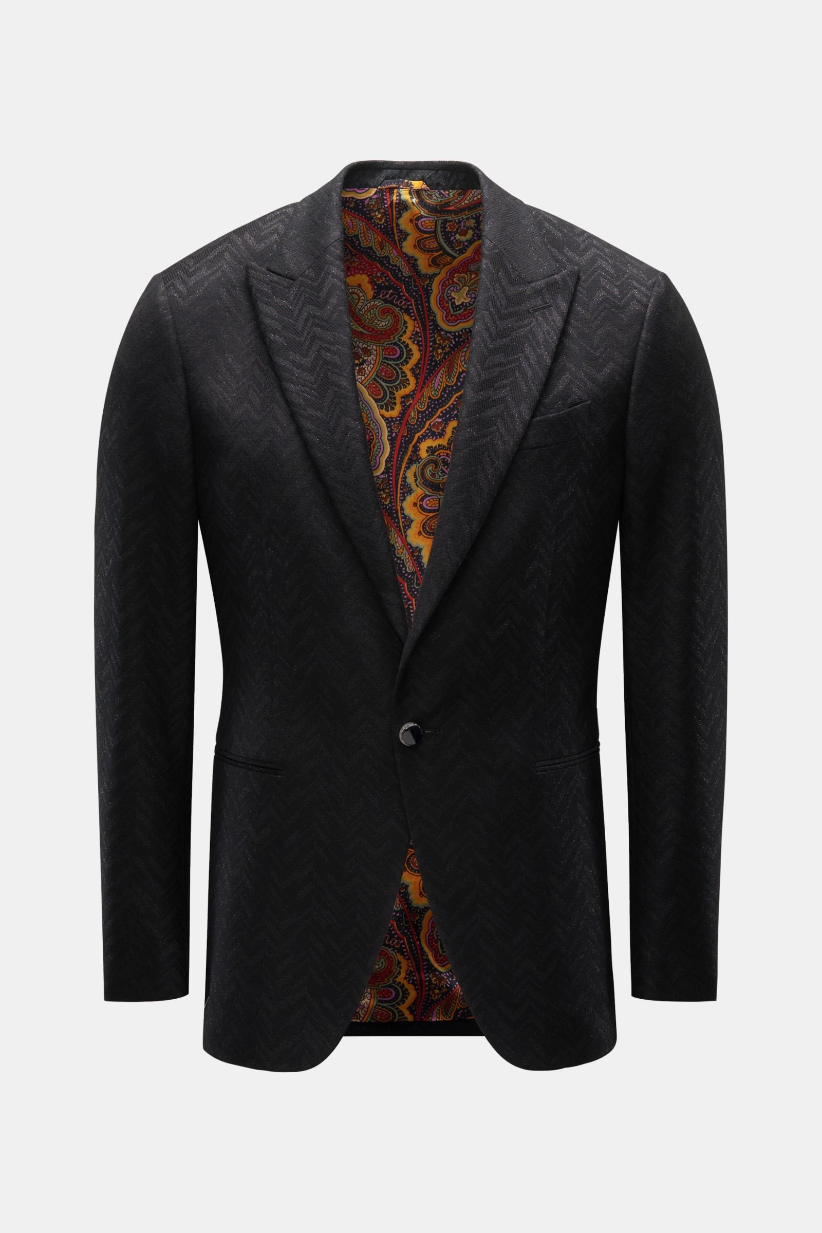Tuxedo smart-casual jacket black patterned