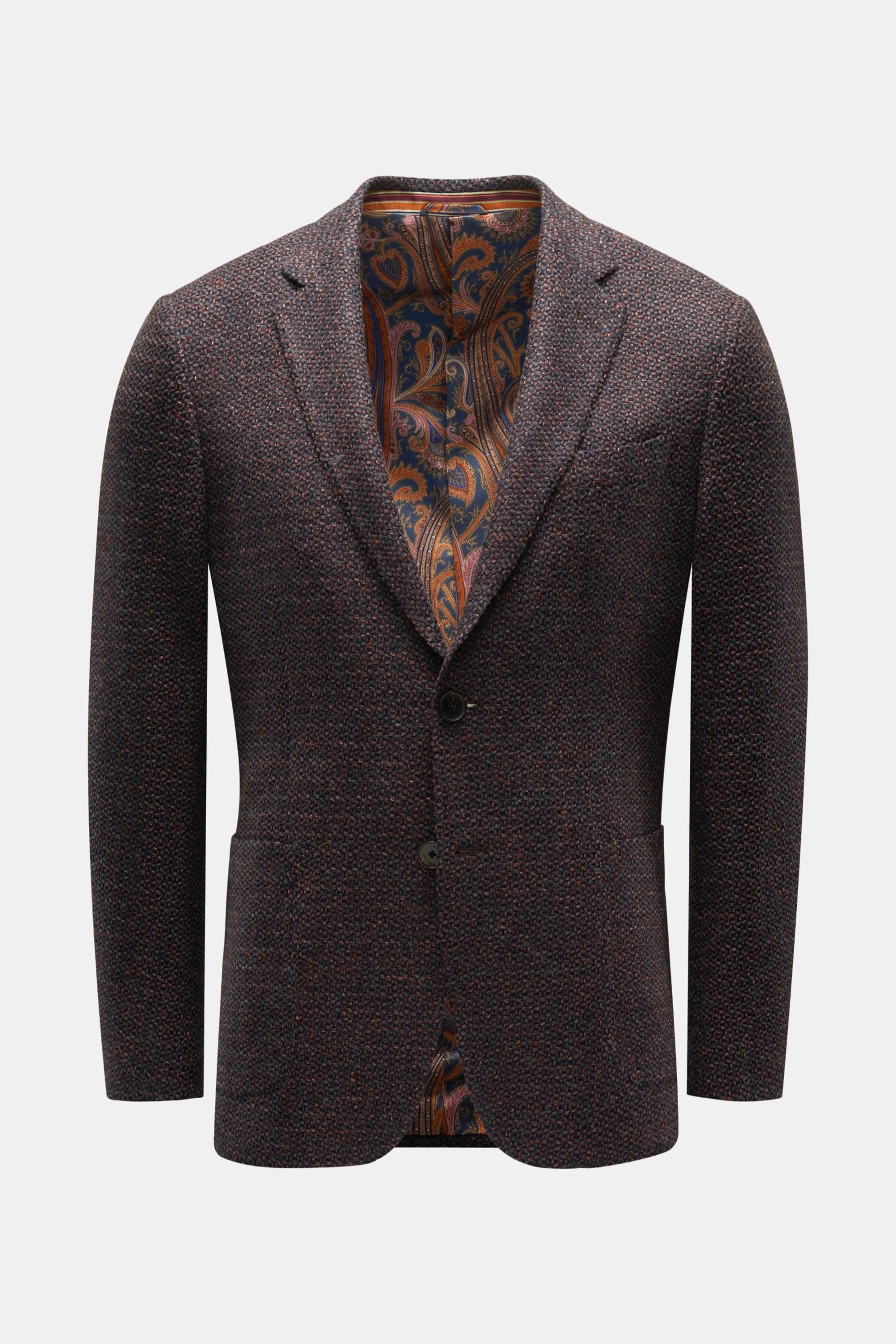 Smart-casual jacket dark grey/russet patterned