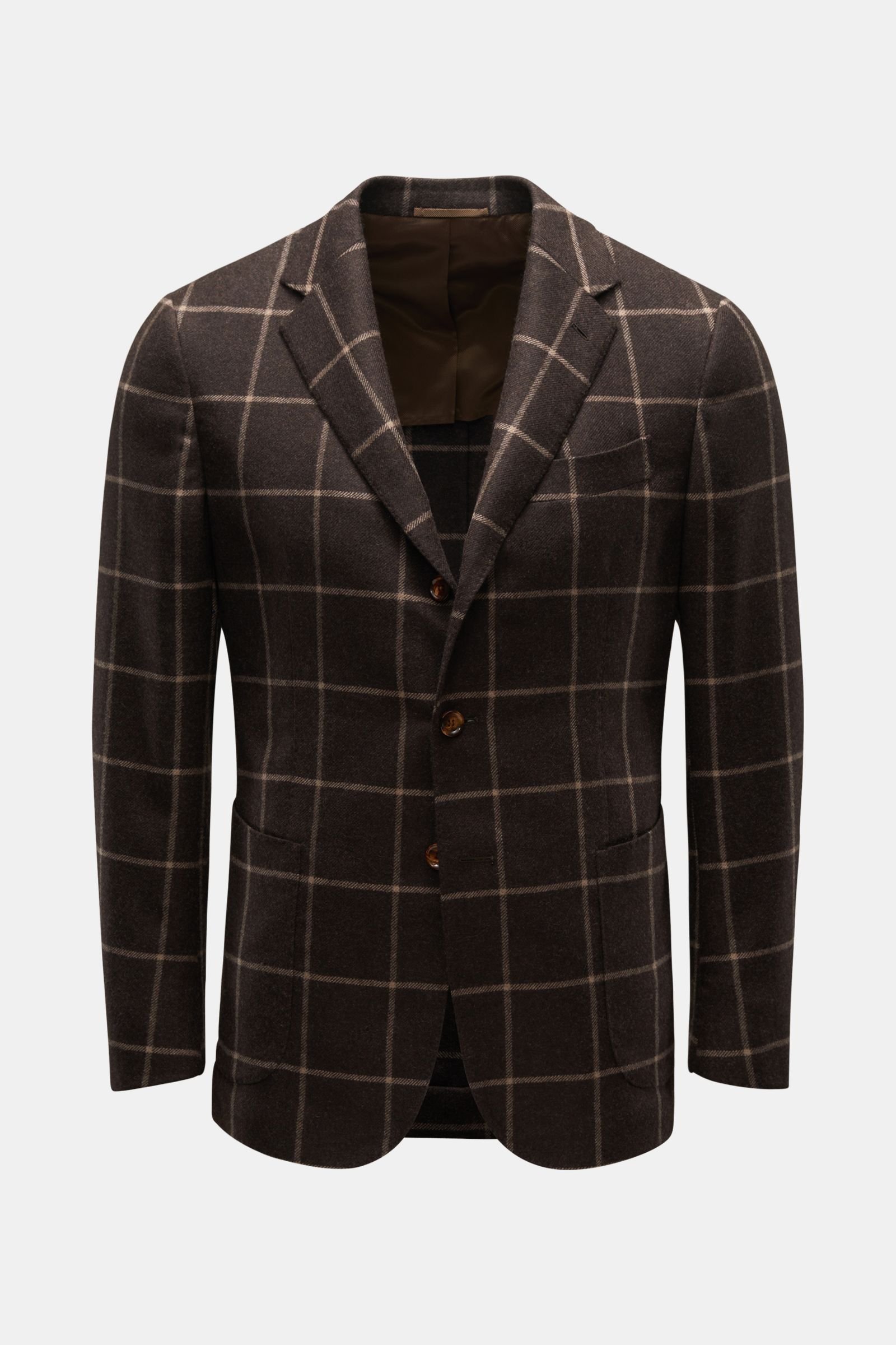 Cashmere jacket 'Vincenzo' dark brown/beige checked