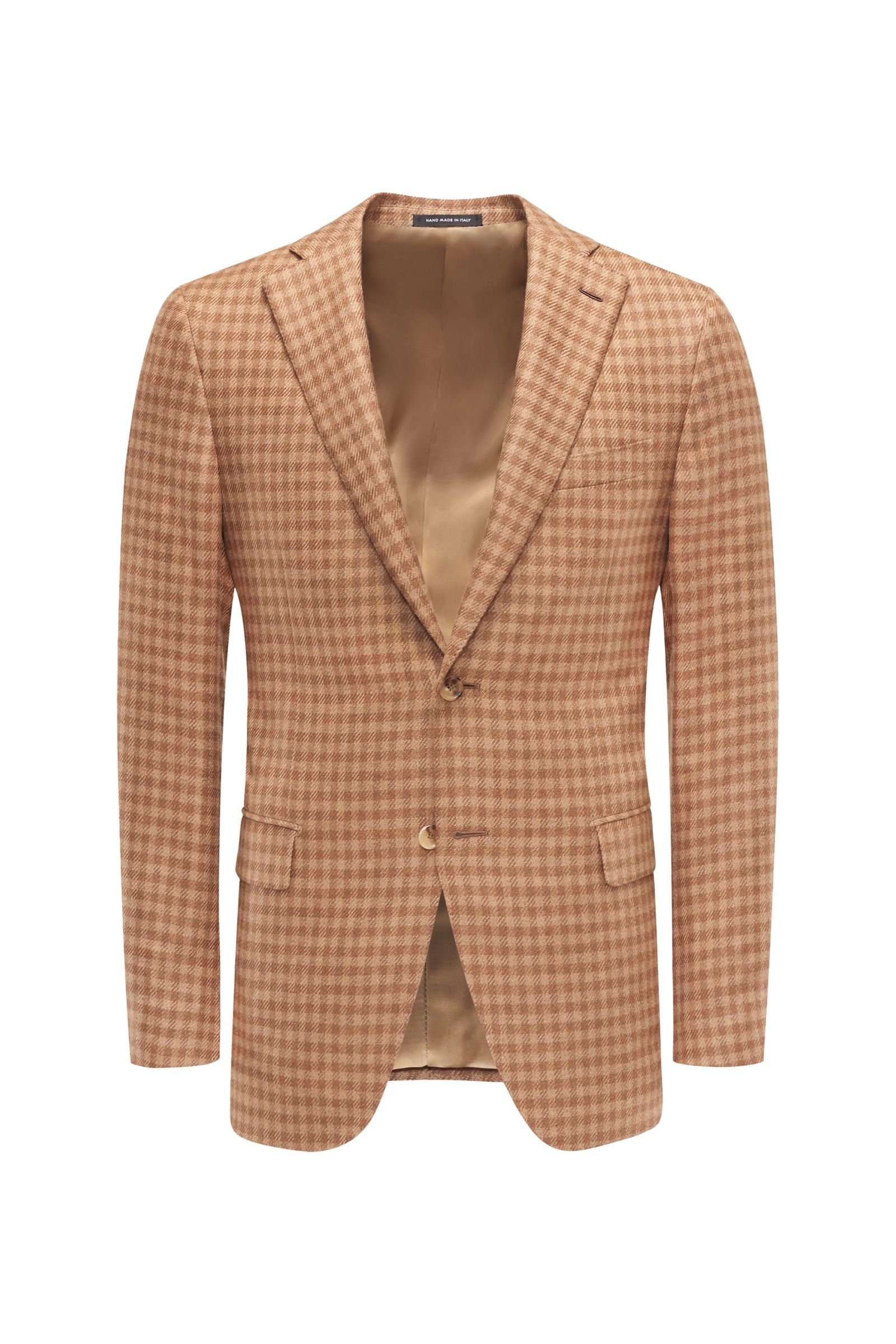 Smart-casual jacket light brown checked