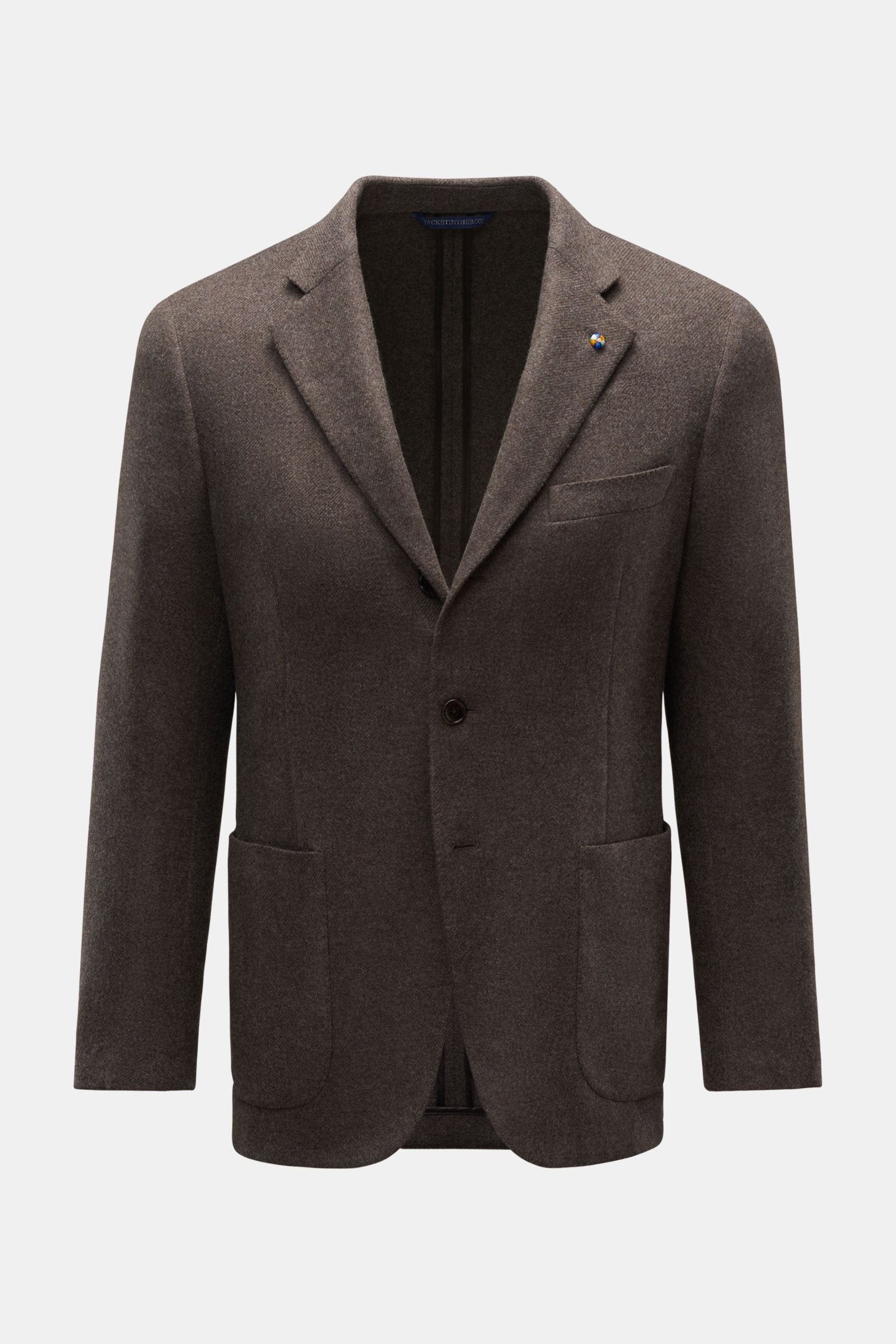 Cashmere smart-casual jacket grey-brown