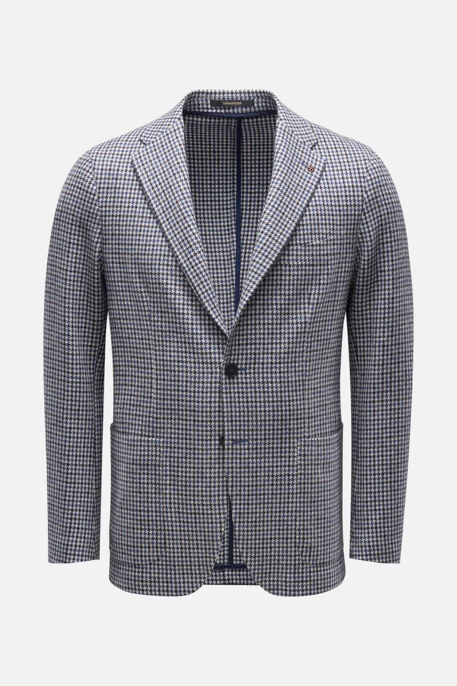 Smart-casual jacket grey-blue/black/white checked