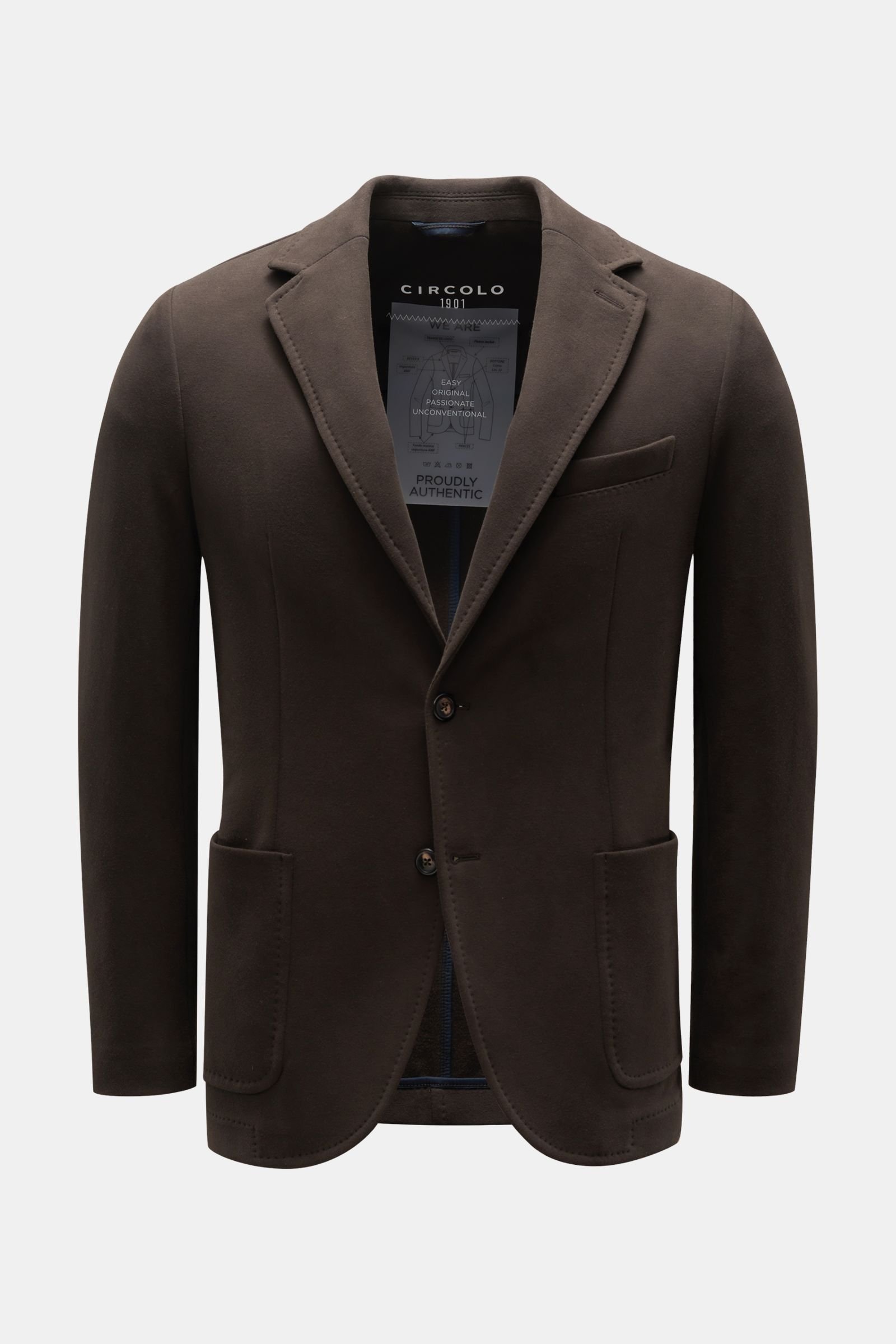 Jersey smart-casual jacket dark brown
