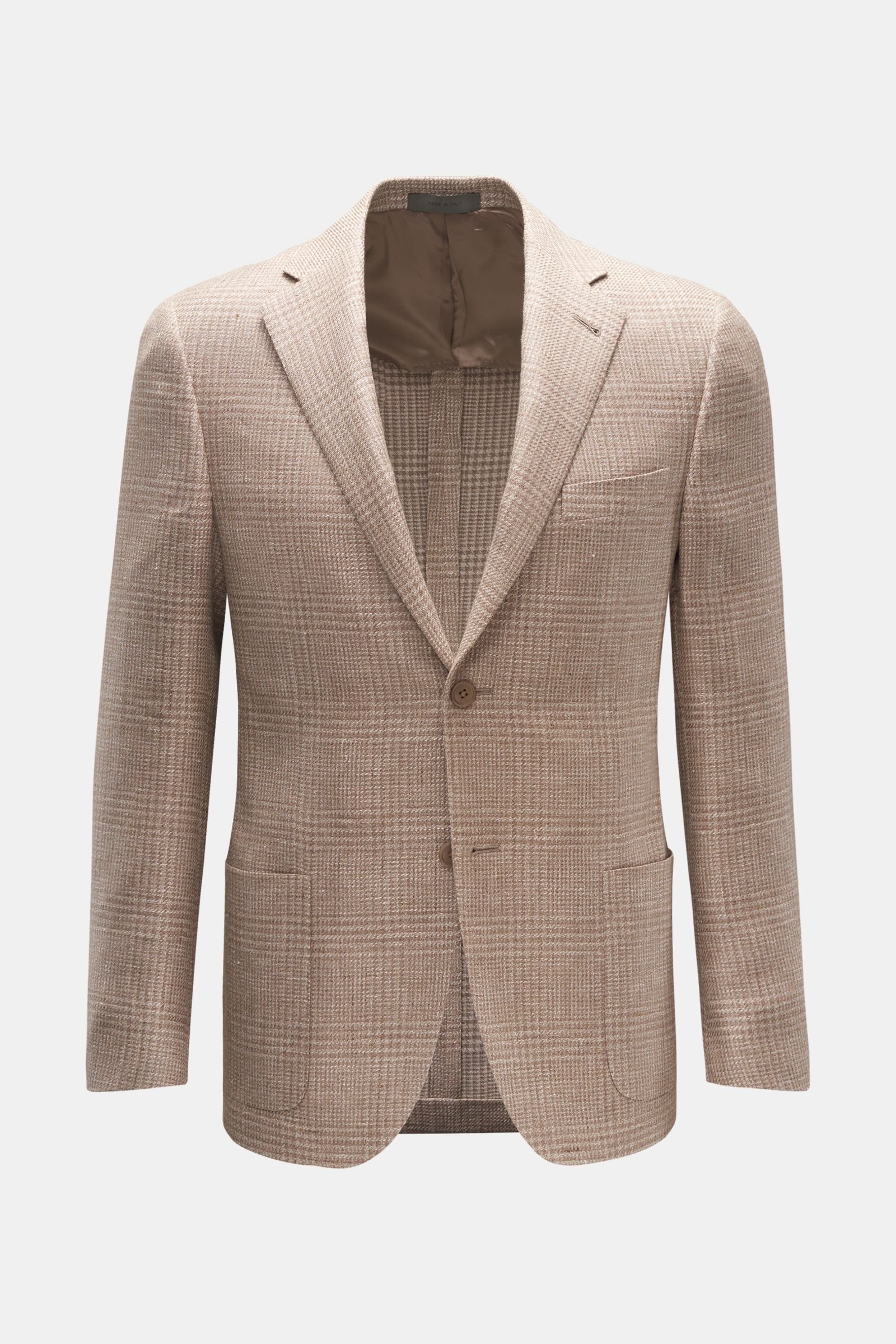 Smart-casual jacket beige/white checked