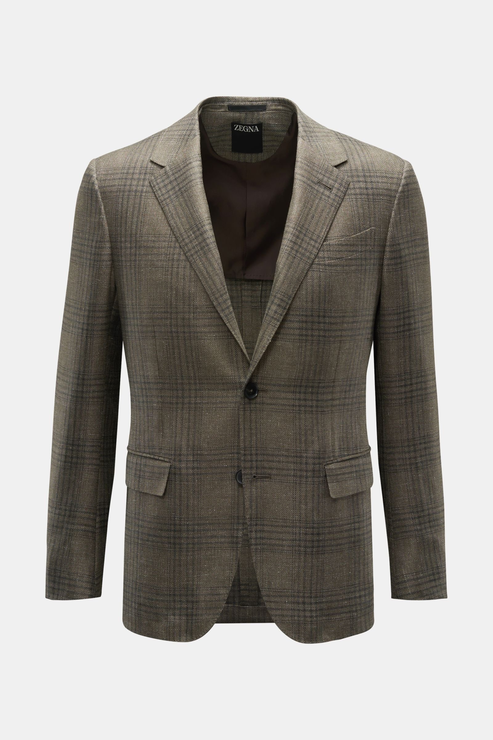Smart-casual jacket grey-green/olive checked