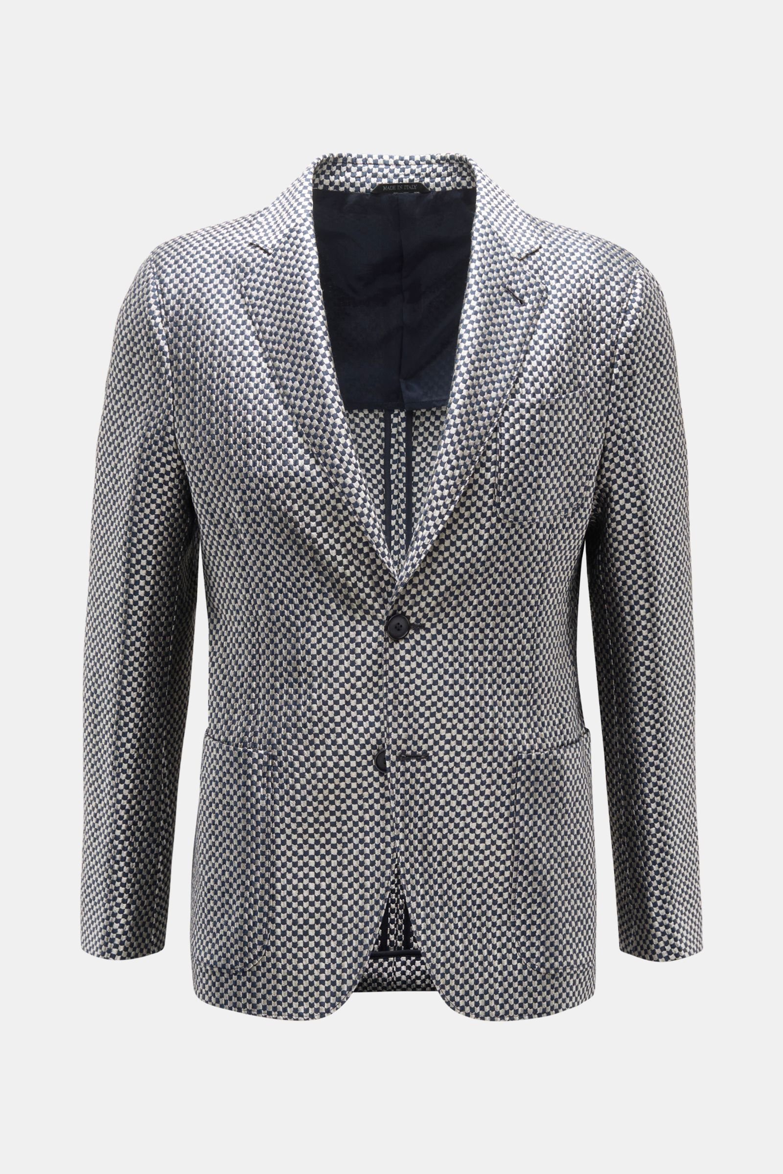 Smart-casual jacket 'Upton' navy/silver checked