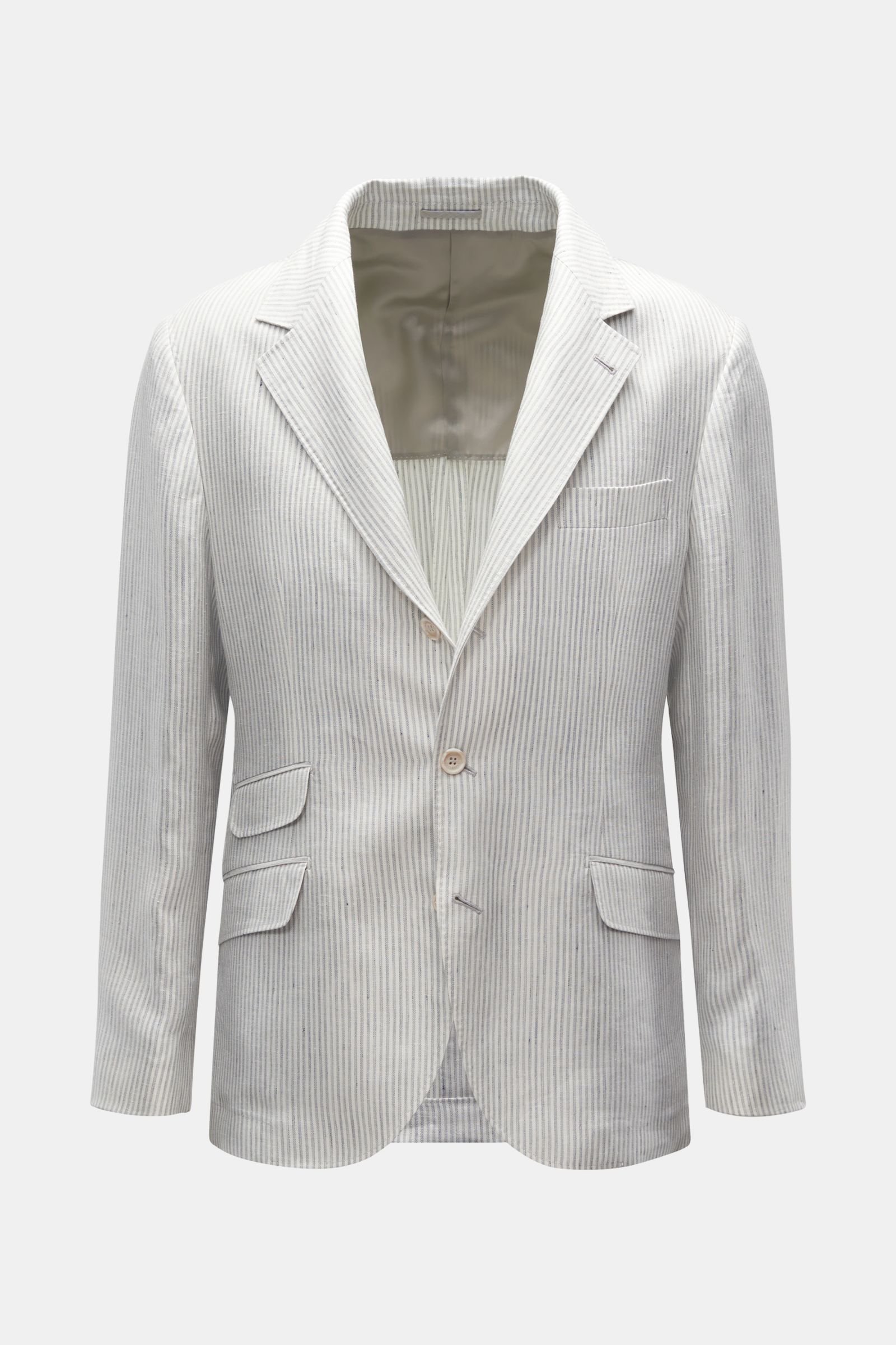 Linen jacket grey/white striped
