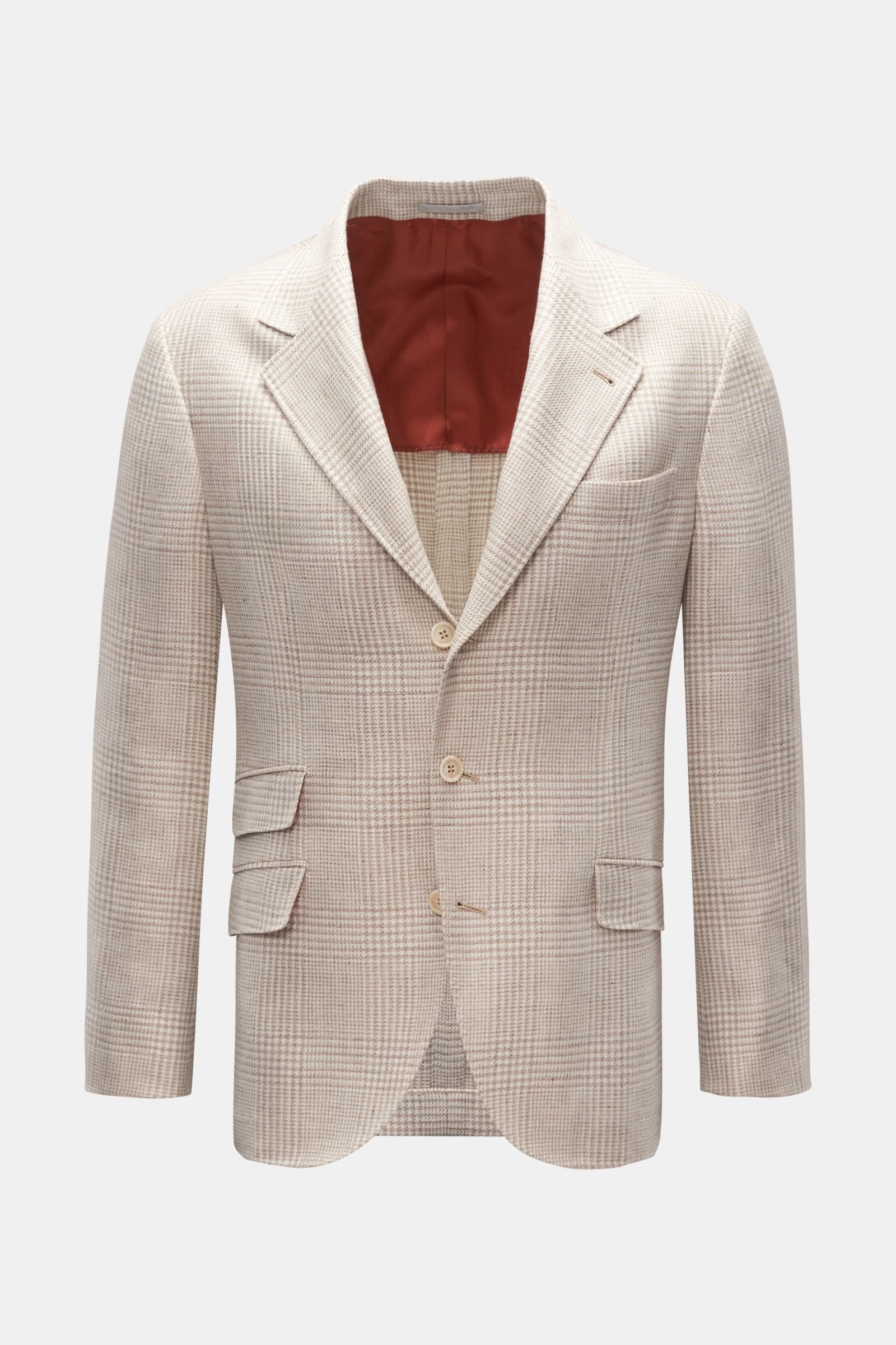 Smart-casual jacket beige/cream checked