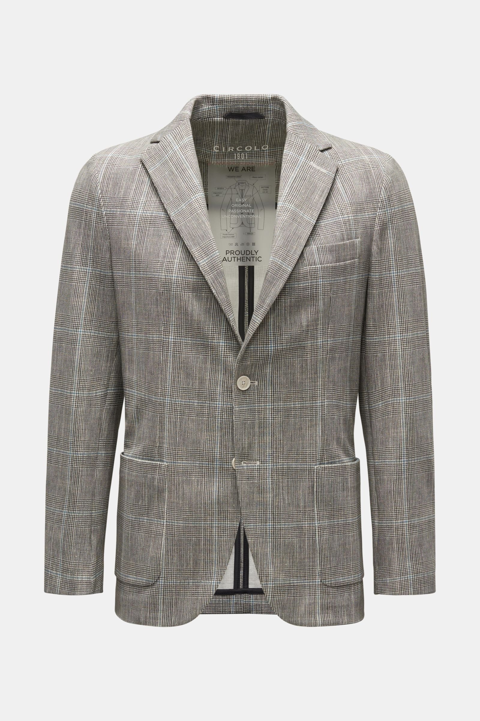 Jersey jacket dark grey/off-white checked