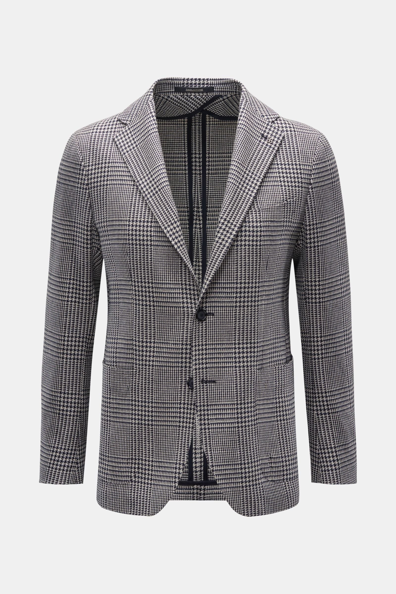 Smart-casual jacket navy/beige checked
