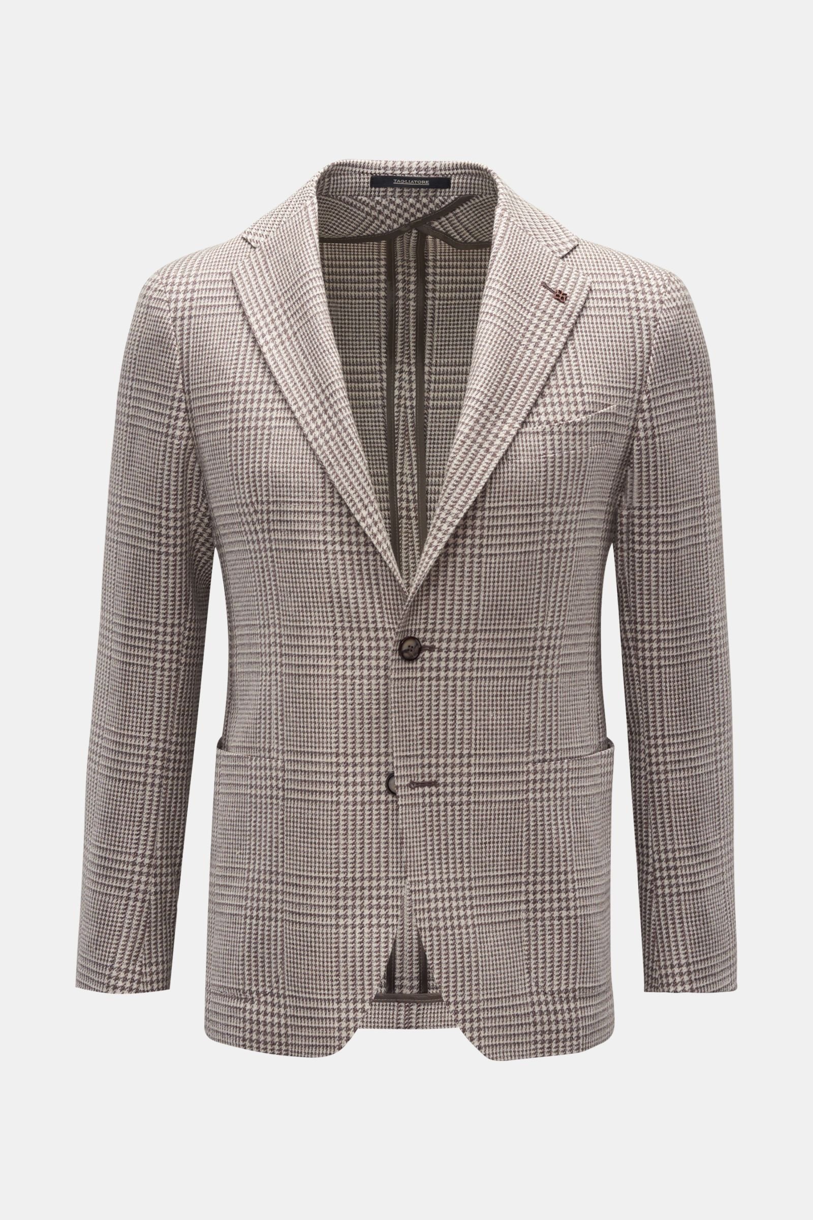 Smart-casual jacket brown/beige checked