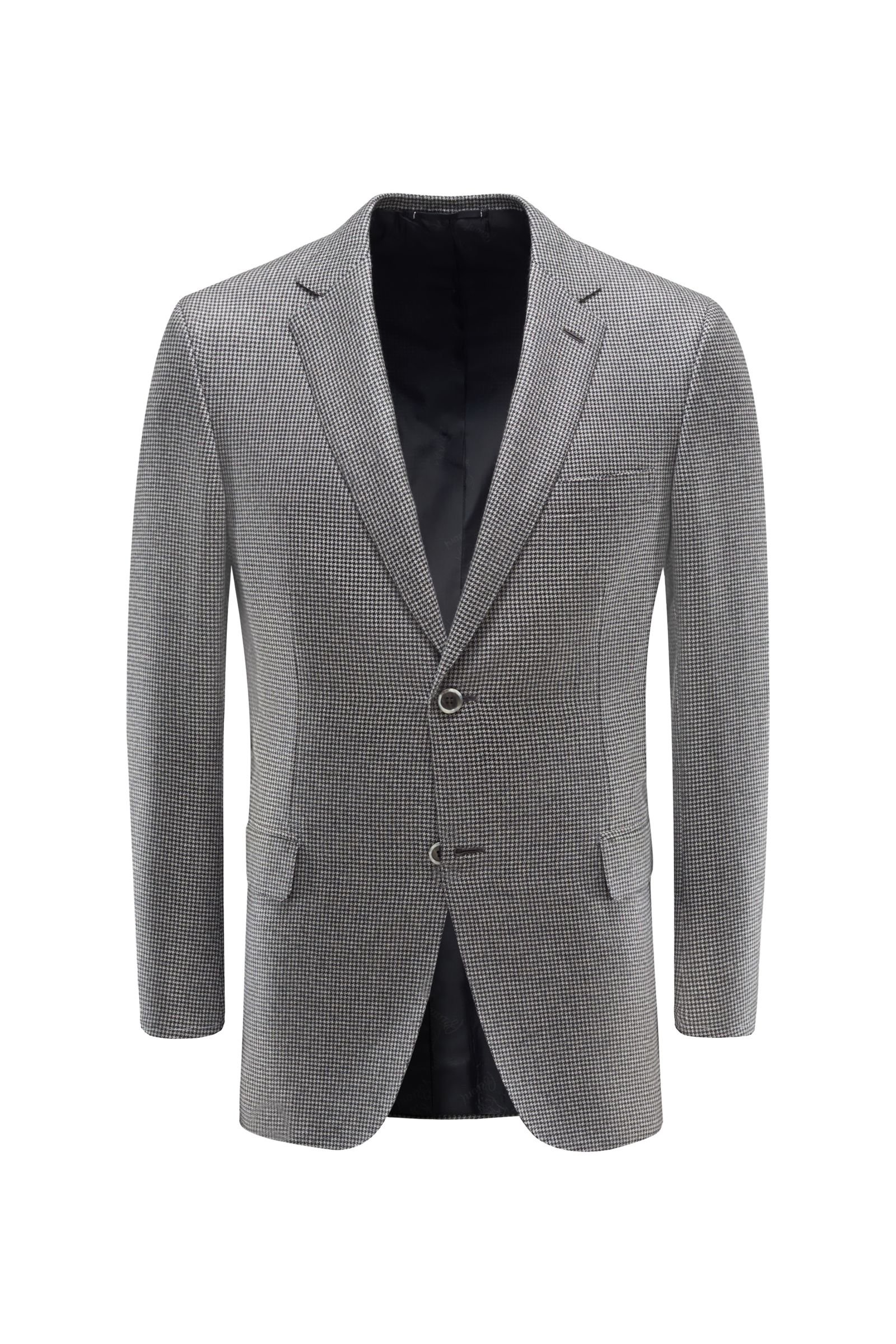 Cashmere smart-casual jacket ‘Ravello’ black/white checked