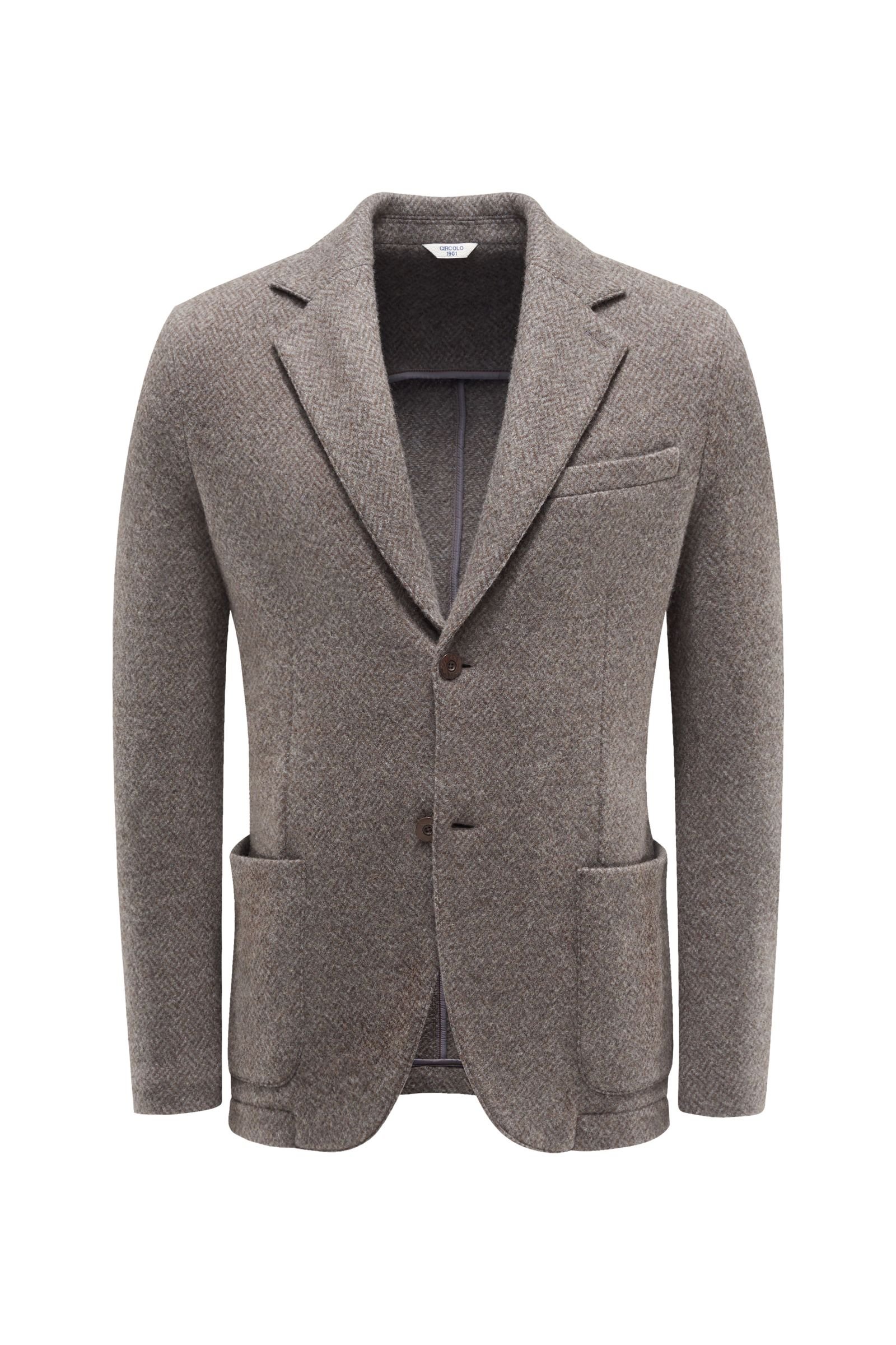 Jersey-Blazer brown/grey patterned