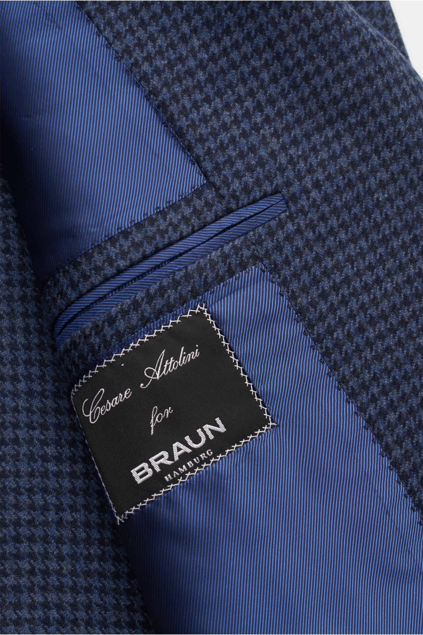 Cesare Attolini Cashmere jacket grey-blue/black checked