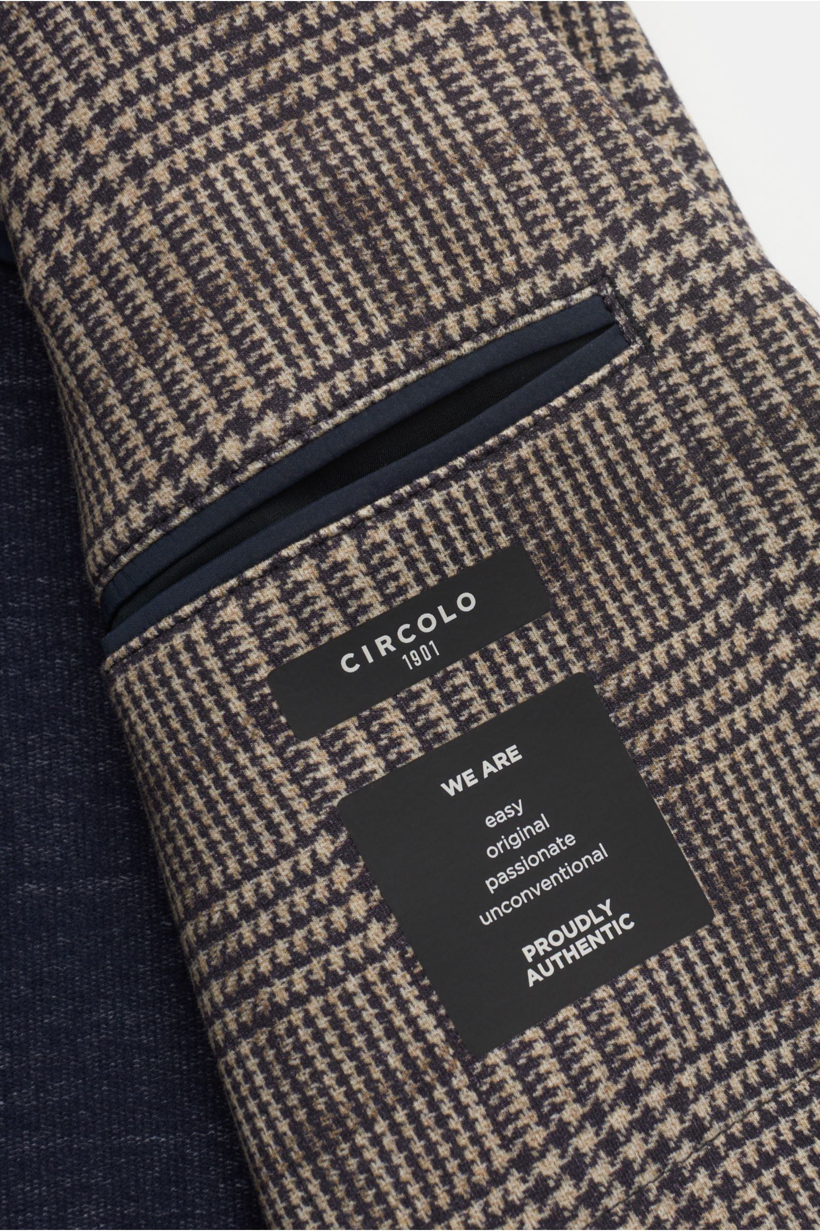 Circolo 1901 Jersey-Sakko beige/schwarz kariert