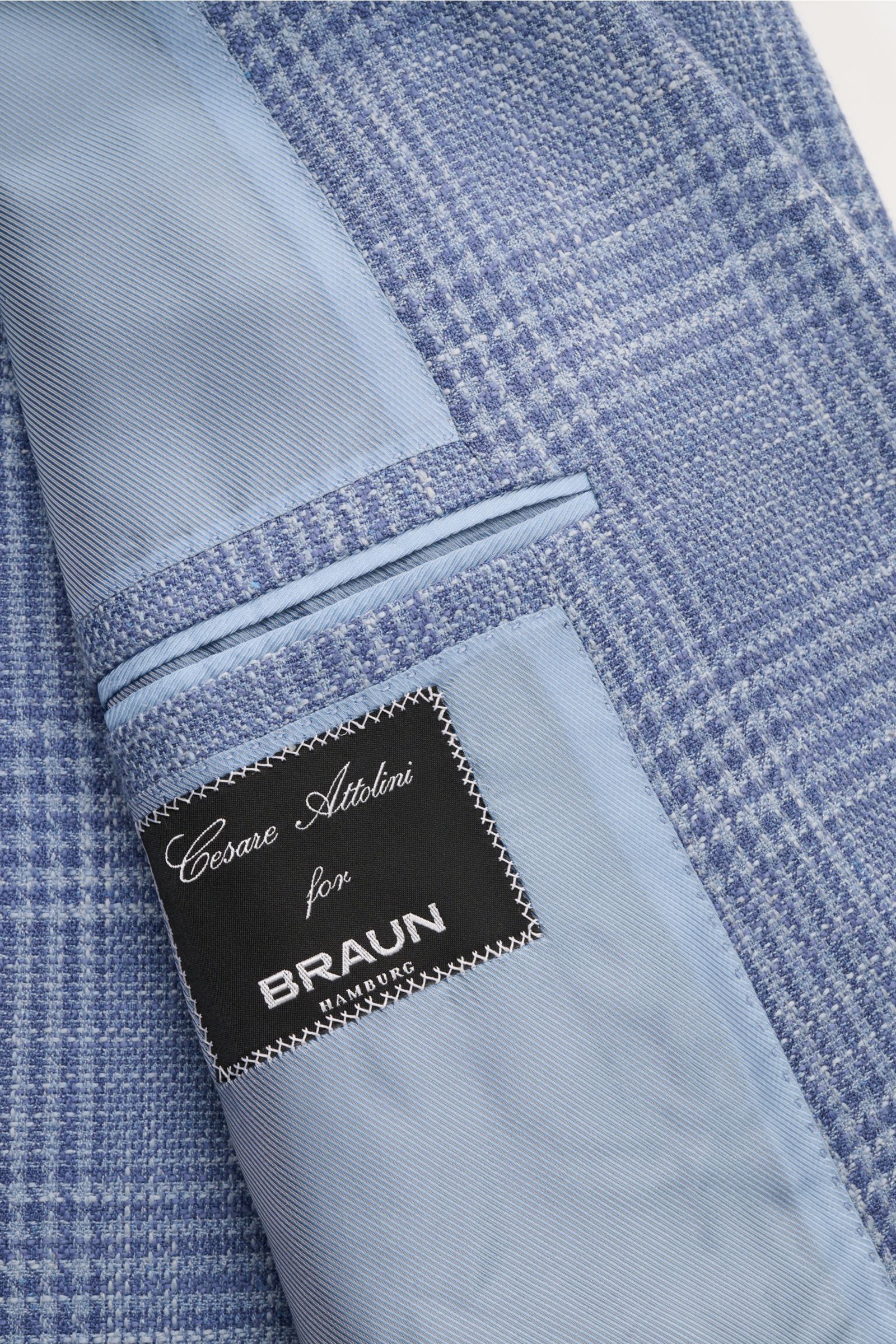 Cesare Attolini Sakko blau/rauchblau kariert