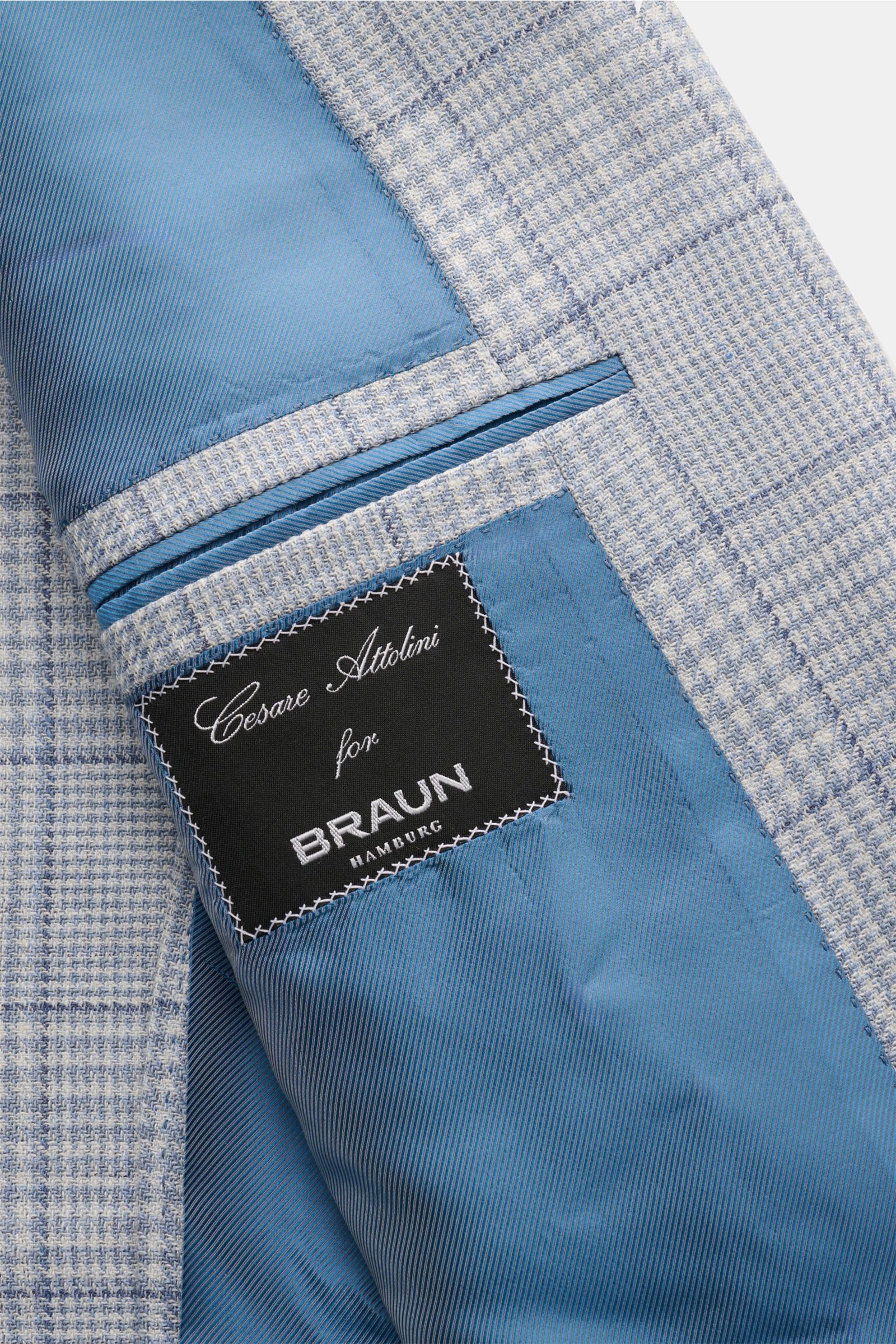 Cesare Attolini Sakko rauchblau/creme kariert