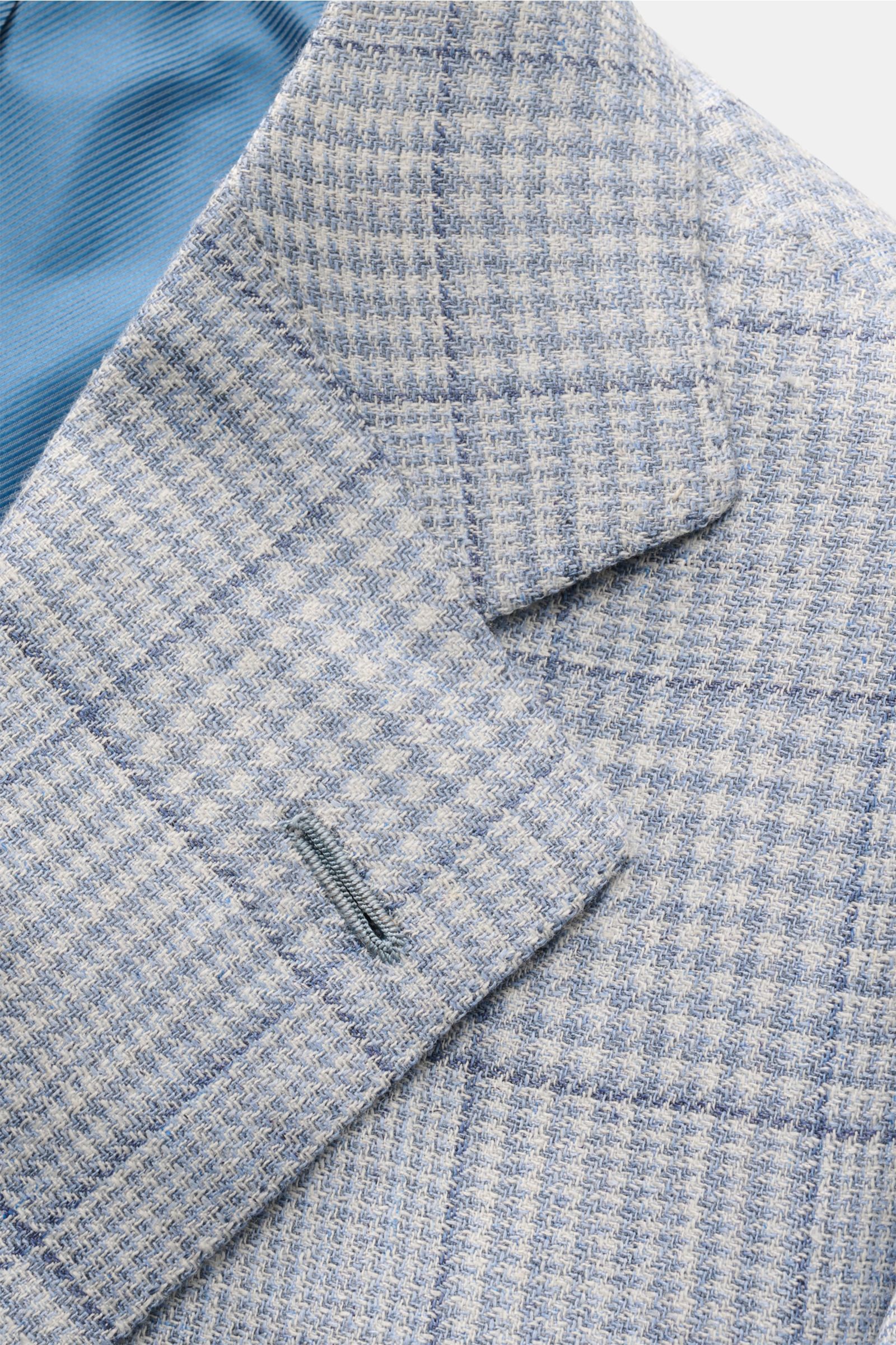 Cesare Attolini Sakko rauchblau/creme kariert