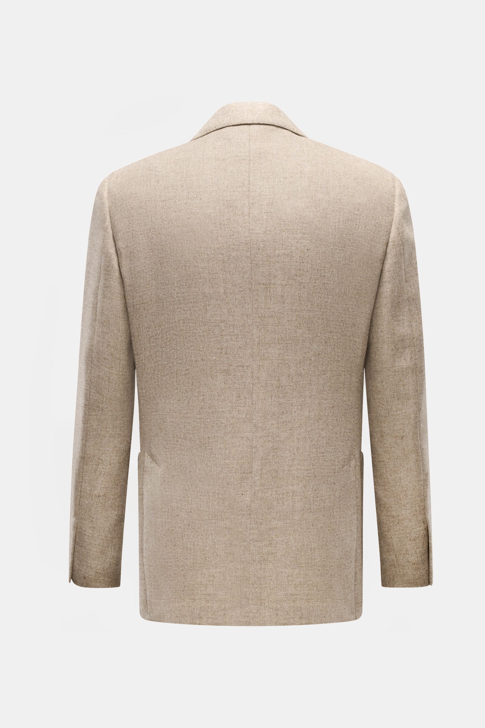 Lardini Sakko beige meliert in leichter, ungefütterter Verarbeitung, Rückansicht, Slim Fit mit Woll-Cashmere-Mix, zwei Innentaschen, Seitenschlitzen.