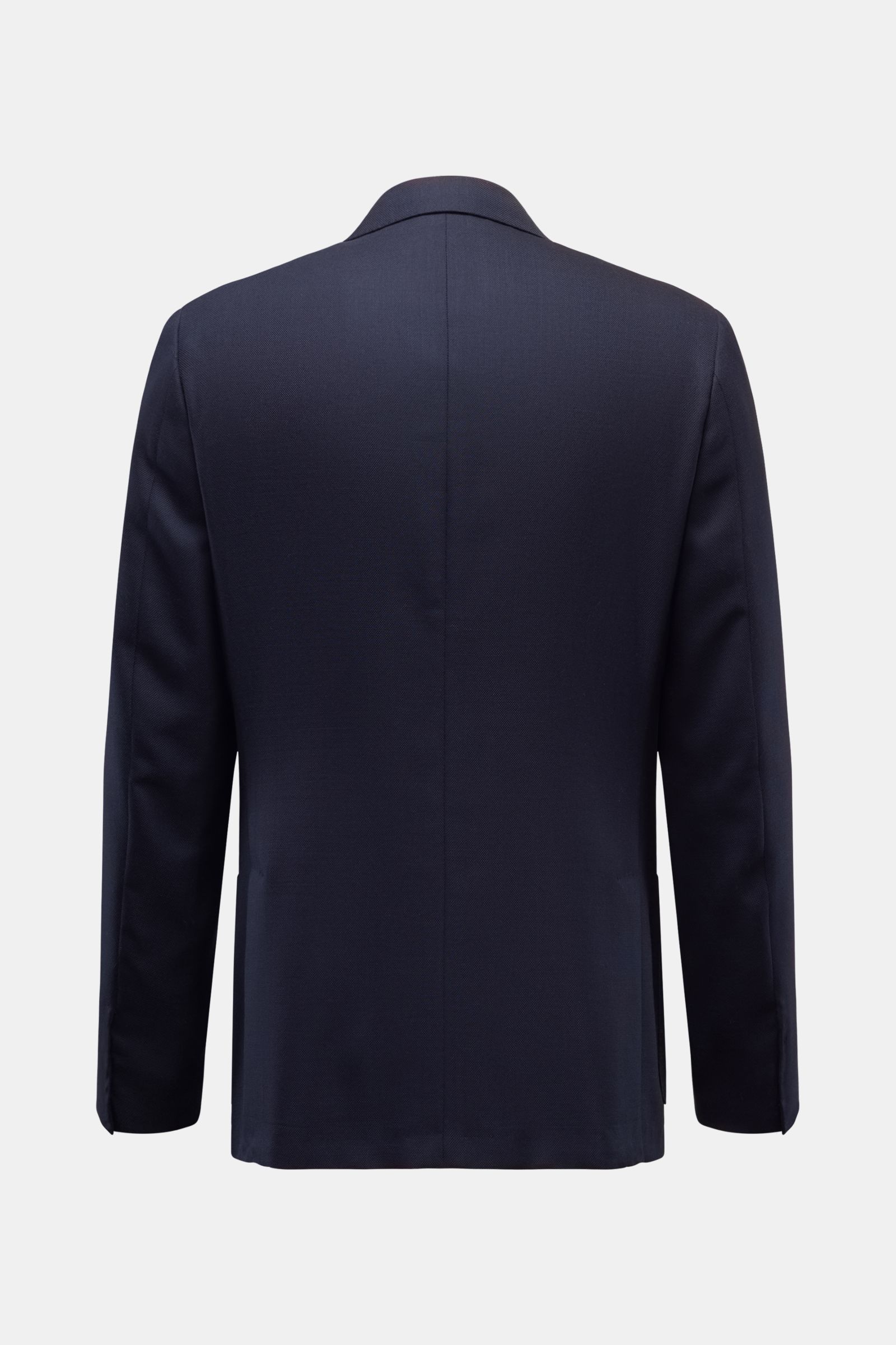 Corneliani Sakko navy shown from the back, made of pure wool with fine Panama weave, slim fit, soft touch, two-button style, half-lined.

Das italienische Traditionslabel CORNELIANI kreiert mit diesem edlen Sakko aus reiner Wolle, gefertigt aus leichte