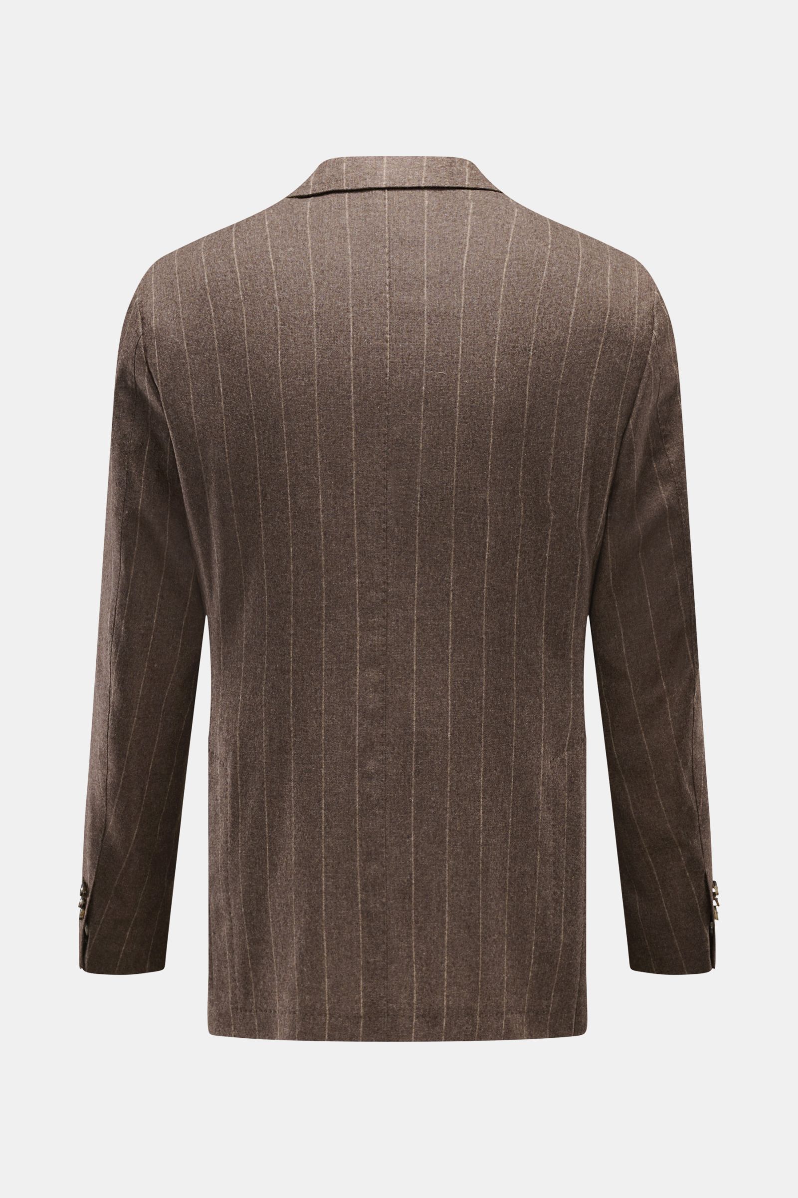 Windsor Sakko 'Giorno' braun gestreift, Rückansicht, Mix aus Wolle, Microfaser, Cashmere, Slim Fit, leicht elastisch, soft, Unconstructed Design.