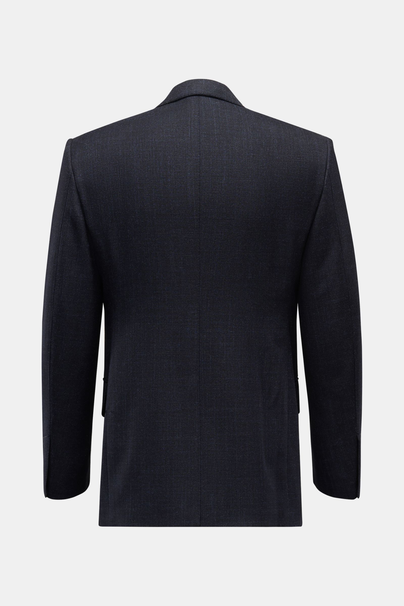Tom Ford Sakko 'Shelton' anthrazit/blau meliert, Rückansicht, Woll-Seiden-Mix, Slim Fit, tailliert, Zweiknopf, Spitzrevers, Rückenmittelschlitz.