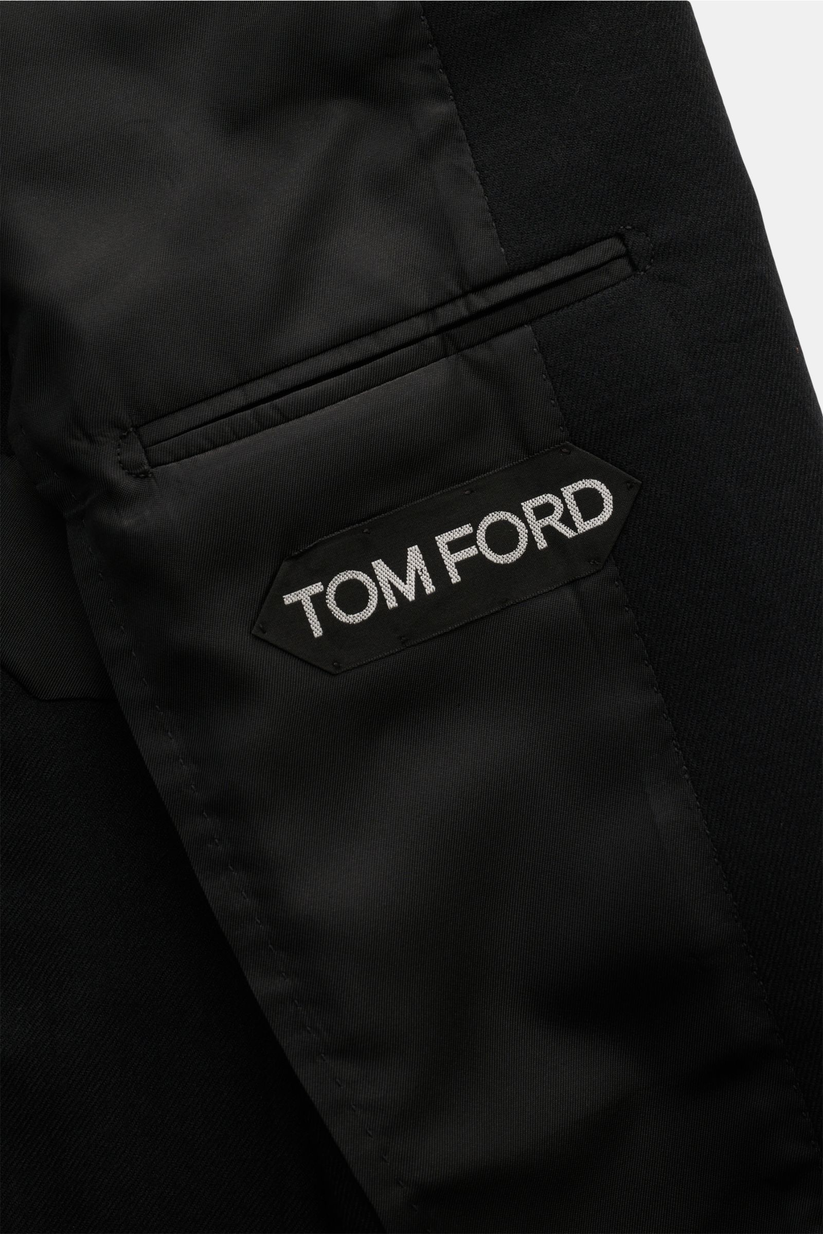Tom Ford Sakko 'Dylan' schwarz halb gefüttert, Slim Fit, Wolle mit Seide, feiner Twill, innen mit vier Taschen, Detailfoto Innenfutter.