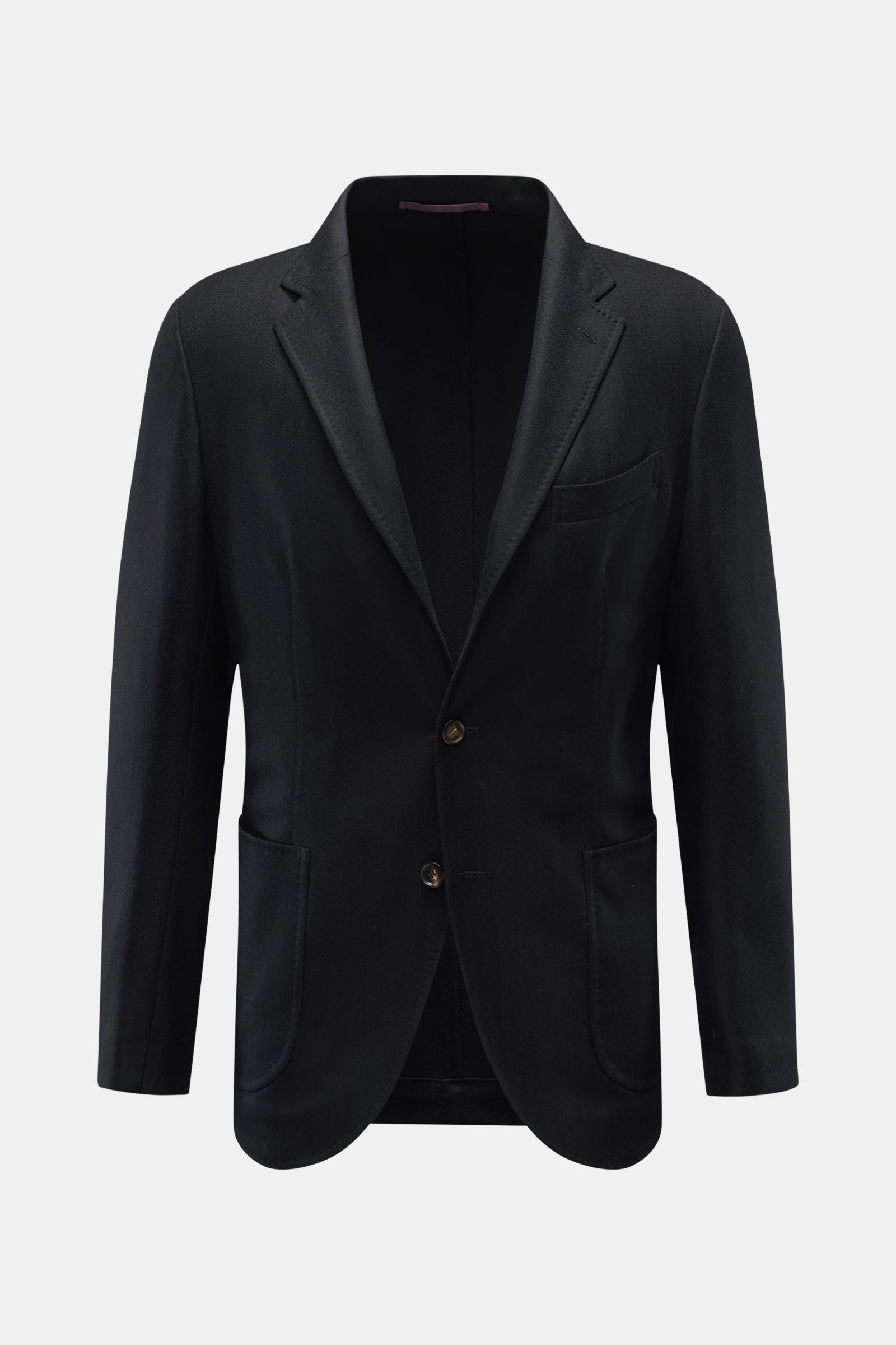 Front view of the Sipario Sakko 'Ginza' braun, a slim fit, very lightweight brown wool blazer with a tailored three-button style, half-lined body, unfinished sleeve cuffs, notch lapels, classic chest pocket, patch hip pockets, back side vents, and two inn