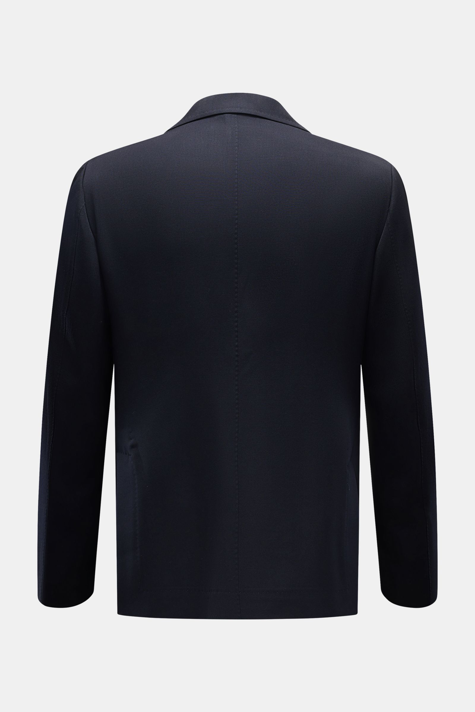 Sipario Sakko 'Ginza' dark navy in Rückansicht, Slim Fit, tailliert, aus leichter Schurwolle-Mohair-Mischung mit halbgefüttertem, ungefüttertem Korpus.