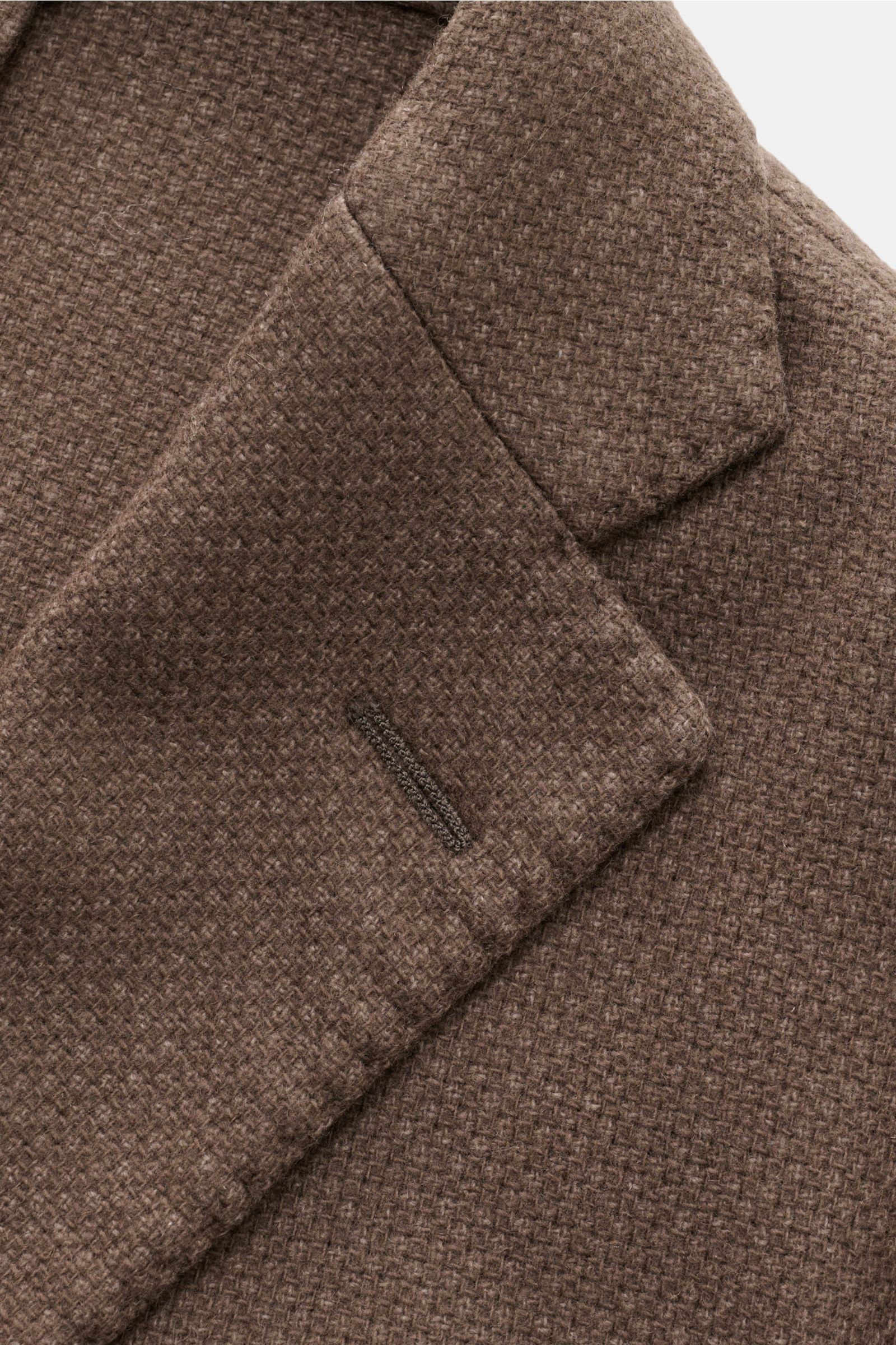 Close-up front view of Boglioli Sakko 'K. Jacket' graubraun meliert in soft cashmere-wool blend with slim fit and unconstructed design.

Description: Ideal für Business und Freizeit: Mit dem schlichten Unconstructed-Sakko 'K. Jacket' von BOGLIOLI aus s