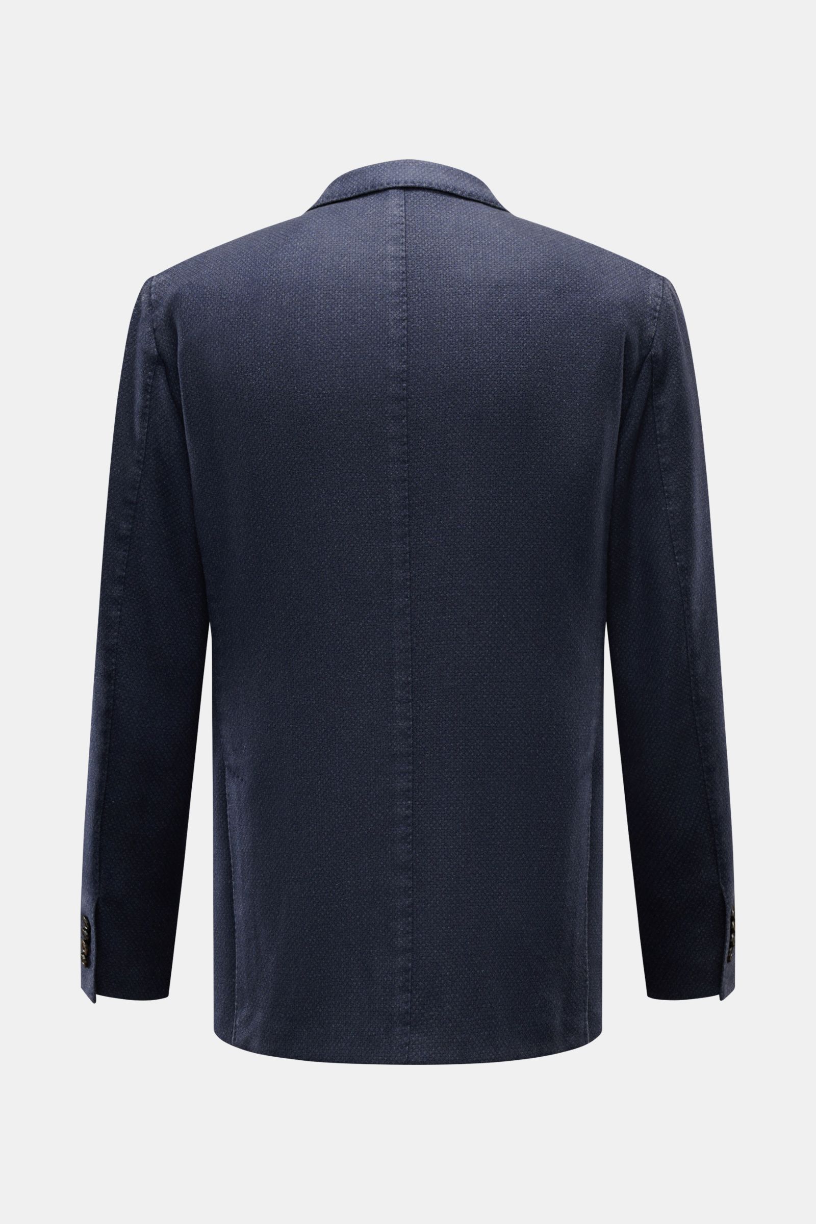 Boglioli Sakko 'K. Jacket' navy meliert, Rückansicht, Unconstructed Design, Slim Fit, Cashmere-Woll-Mix, zwei Seitenschlitze, Kissing Buttons.