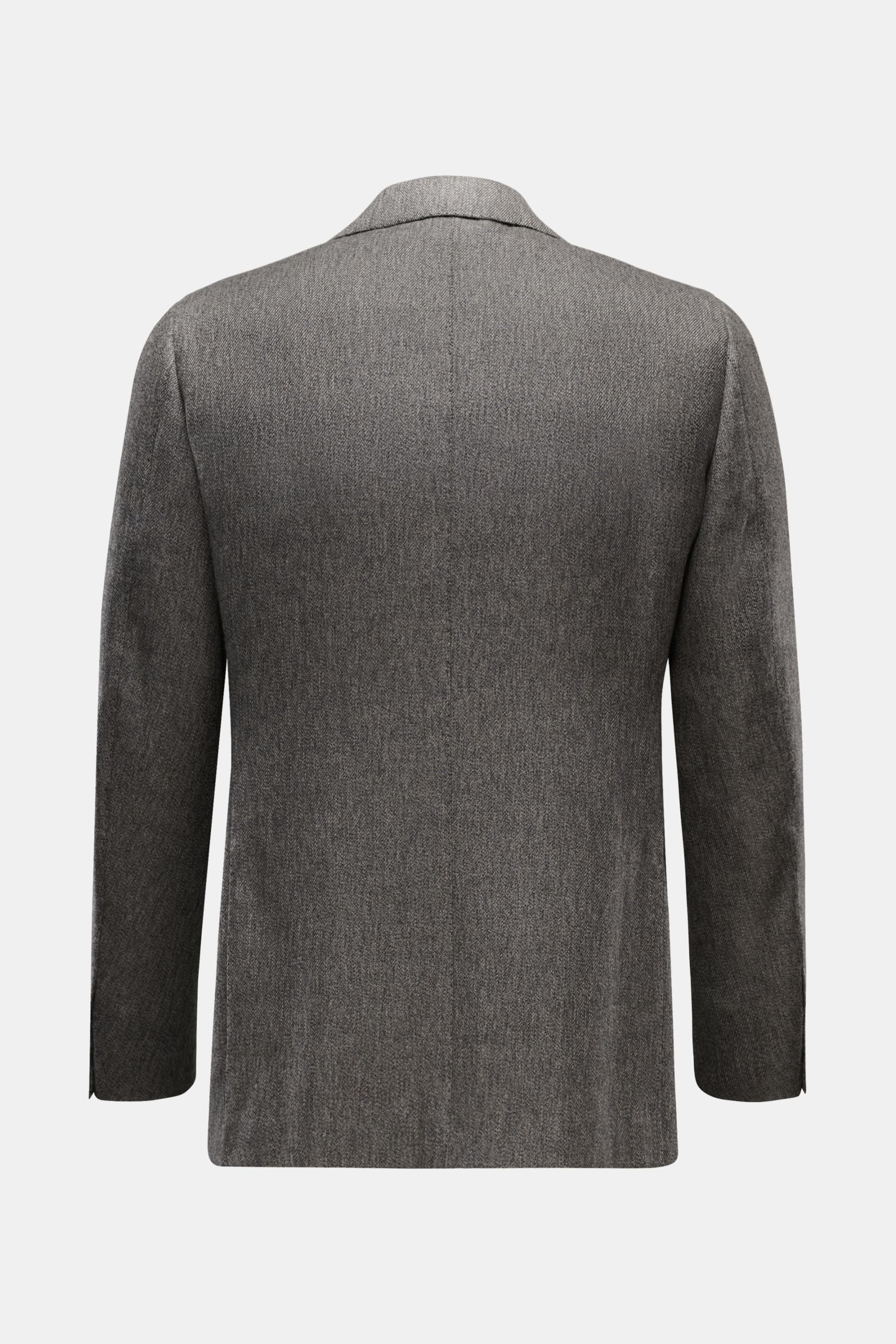 Rear view of Cesare Attolini Cashmere jacket grey mottled, showcasing pure cashmere slim fit with step lapel and side vents.

Description: Enjoy luxury from CESARE ATTOLINI: This timeless smart-casual jacket is made in Italy from the finest pure cashme