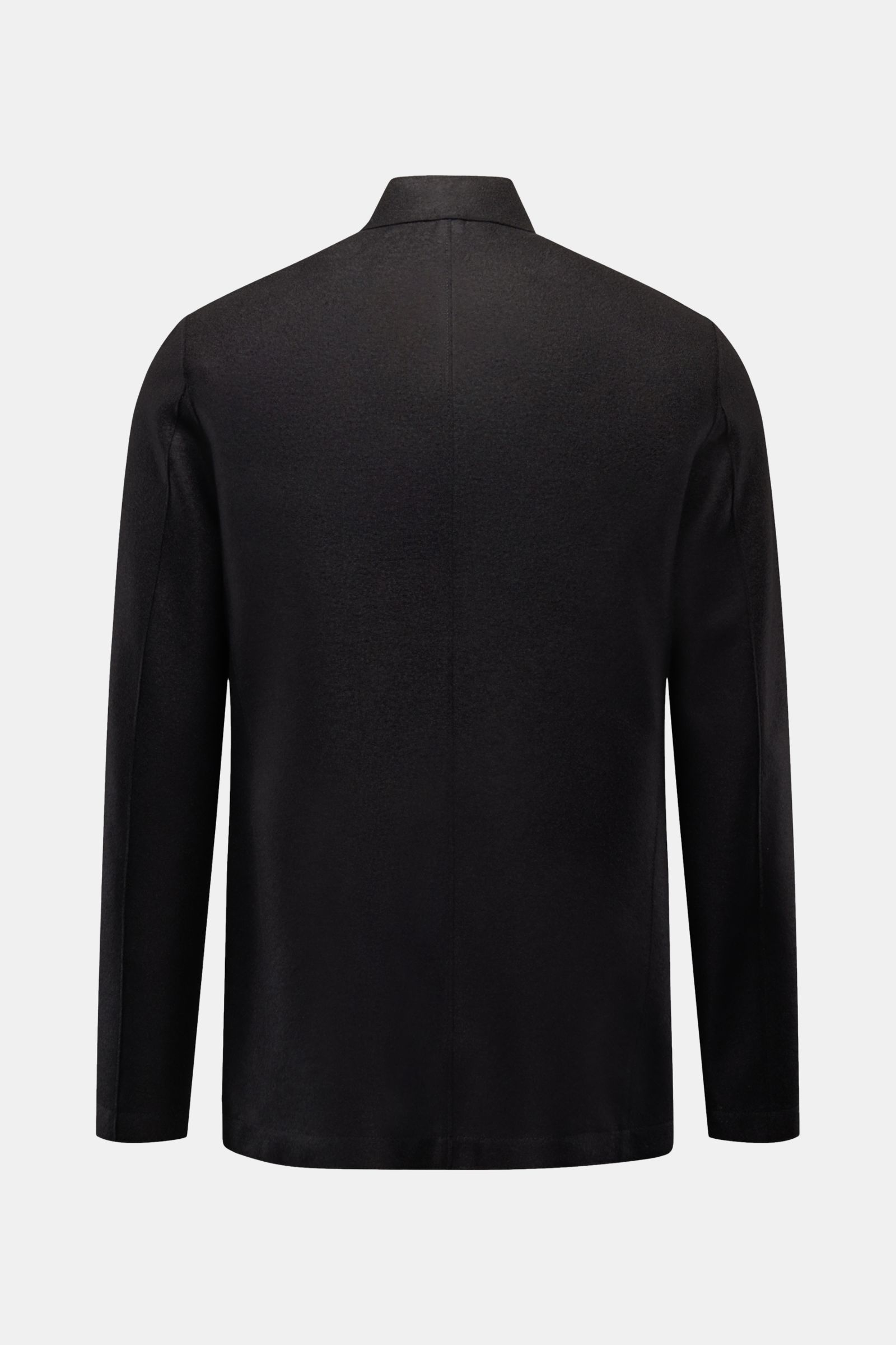 Back view of Harris Wharf London Sakko schwarz, slim fit, unlined black jacket with standing collar and clean edges.

Modern Tailoring von HARRIS WHARF LONDON: Dieses ungefütterte Sakko aus reiner, gefilzter Schurwolle überzeugt mit seiner leichten Qua