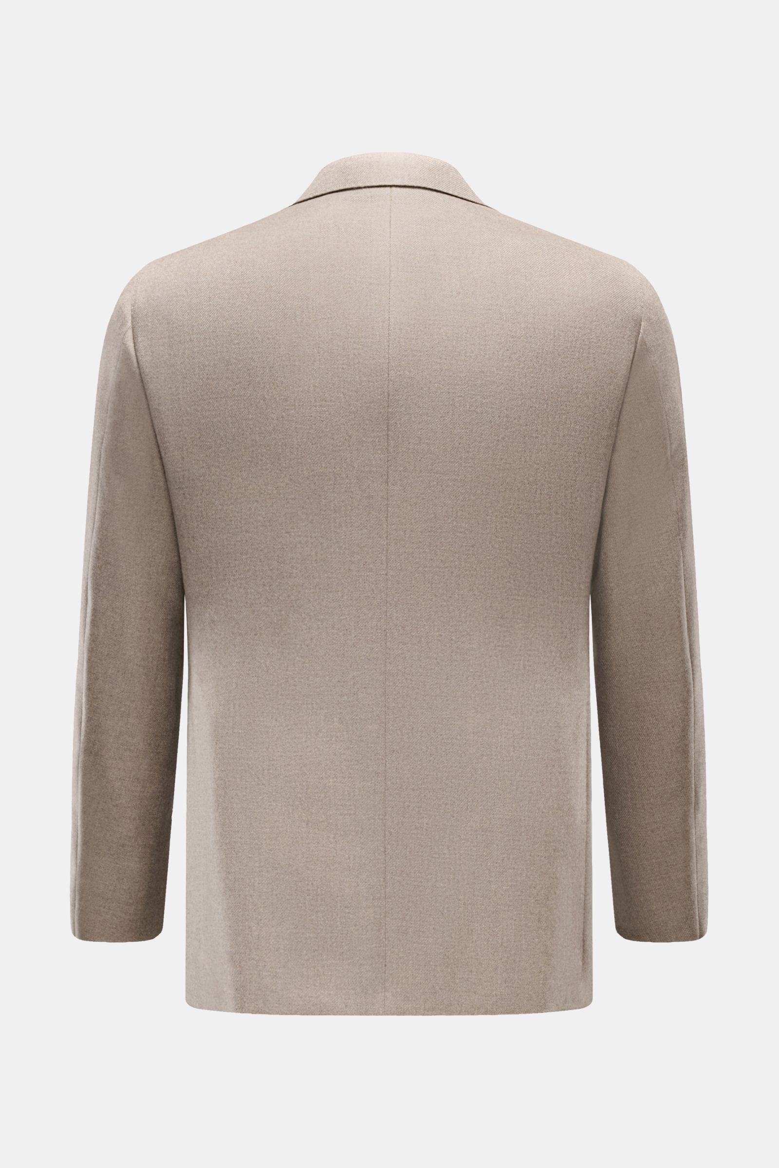 Caruso Sakko 'Aida' beige meliert aus Wolle mit Cashmere, Slim Fit, taillierter Zwei-Knopf-Stil, fallendes Revers, Rückansicht.