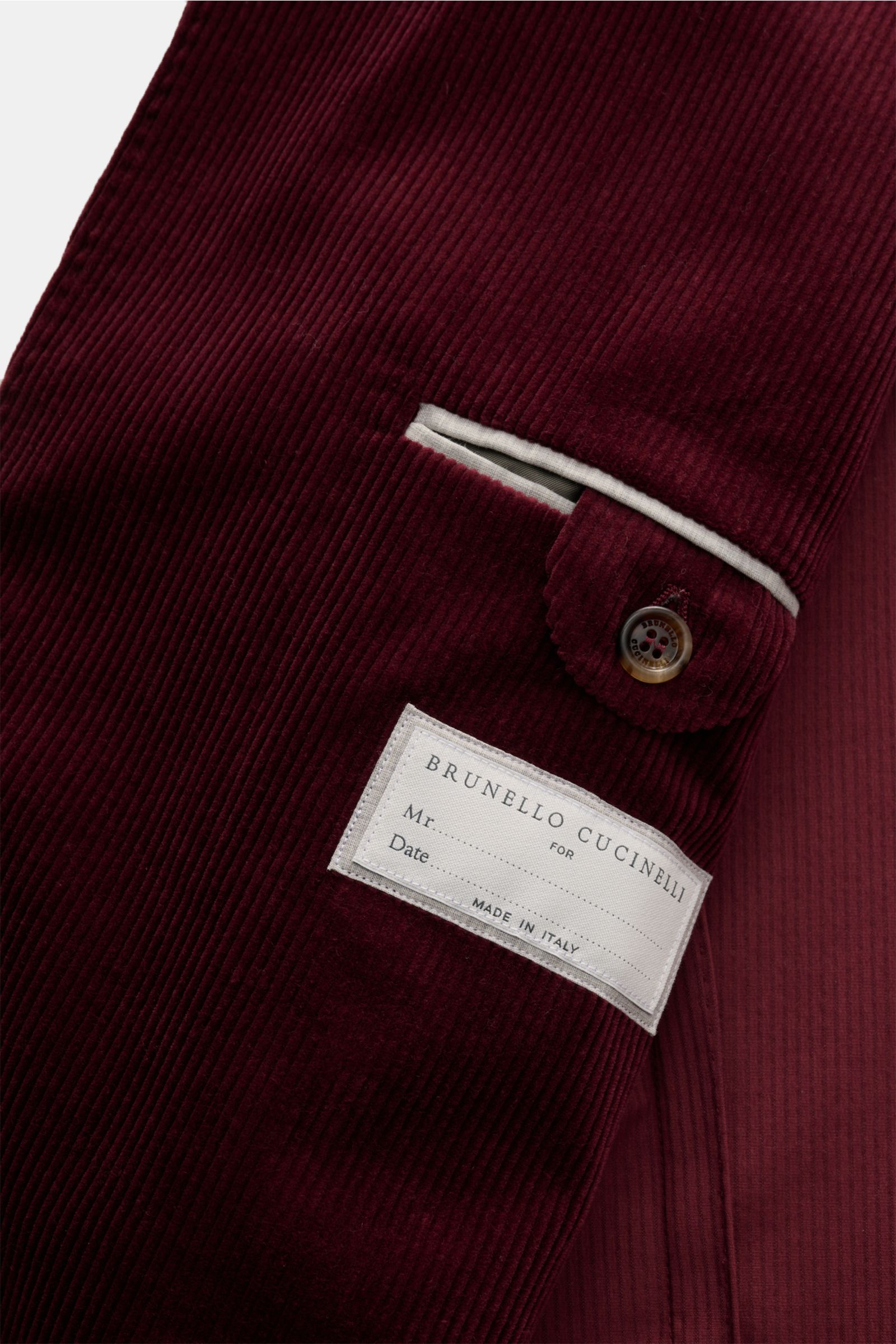 BRUNELLO CUCINELLI corduroy smart-casual jacket burgundy