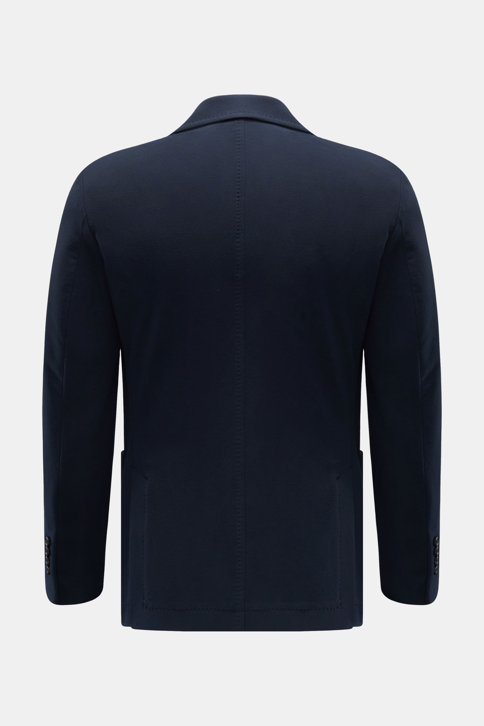 Back view of the Circolo 1901 Jersey jacket navy, a slim fit stretchy cotton jersey jacket with step lapel and patch pockets.

This slim fit jersey jacket in stretchy cotton by CIRCOLO 1901 features a contemporary unconstructed design and unsurpassed c