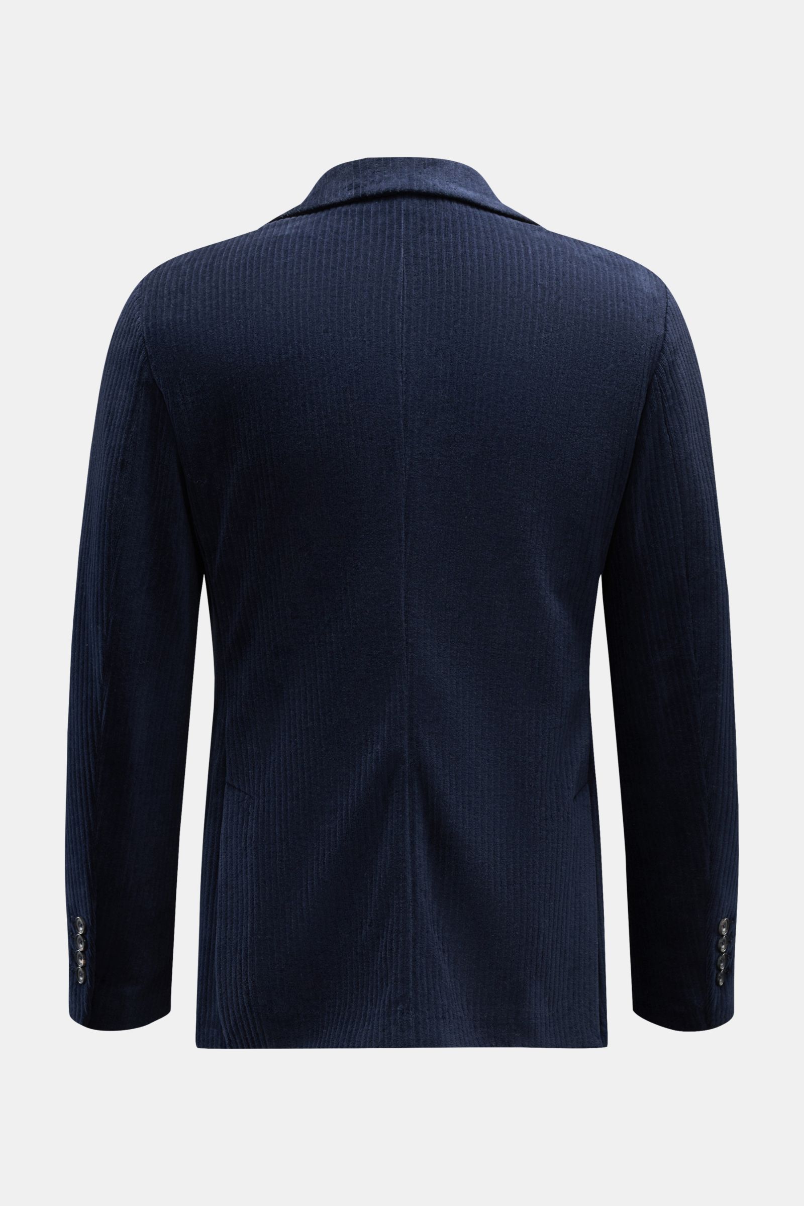 Rear view of Circolo 1901 Cordsakko navy, a lightweight, soft unconstructed corduroy jacket with slim fit, two-button style, and classic pockets.

Description: Leichte Konstruktion und edle Materialqualität verbindet CIRCOLO 1901 bei diesem soften Unconst