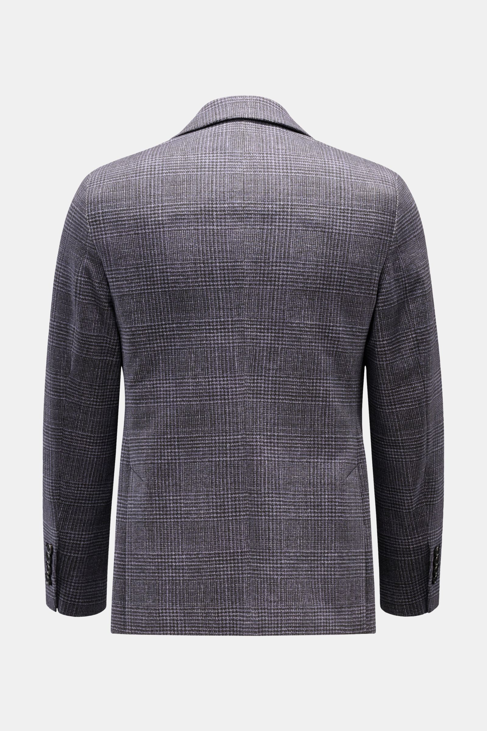 Rückansicht des Circolo 1901 Jersey-Sakko anthrazit/hellgrau kariert, leichter Baumwoll-Jersey mit Stretch, Glencheck-Print, Slim Fit, tailliert, Unconstructed-Design.