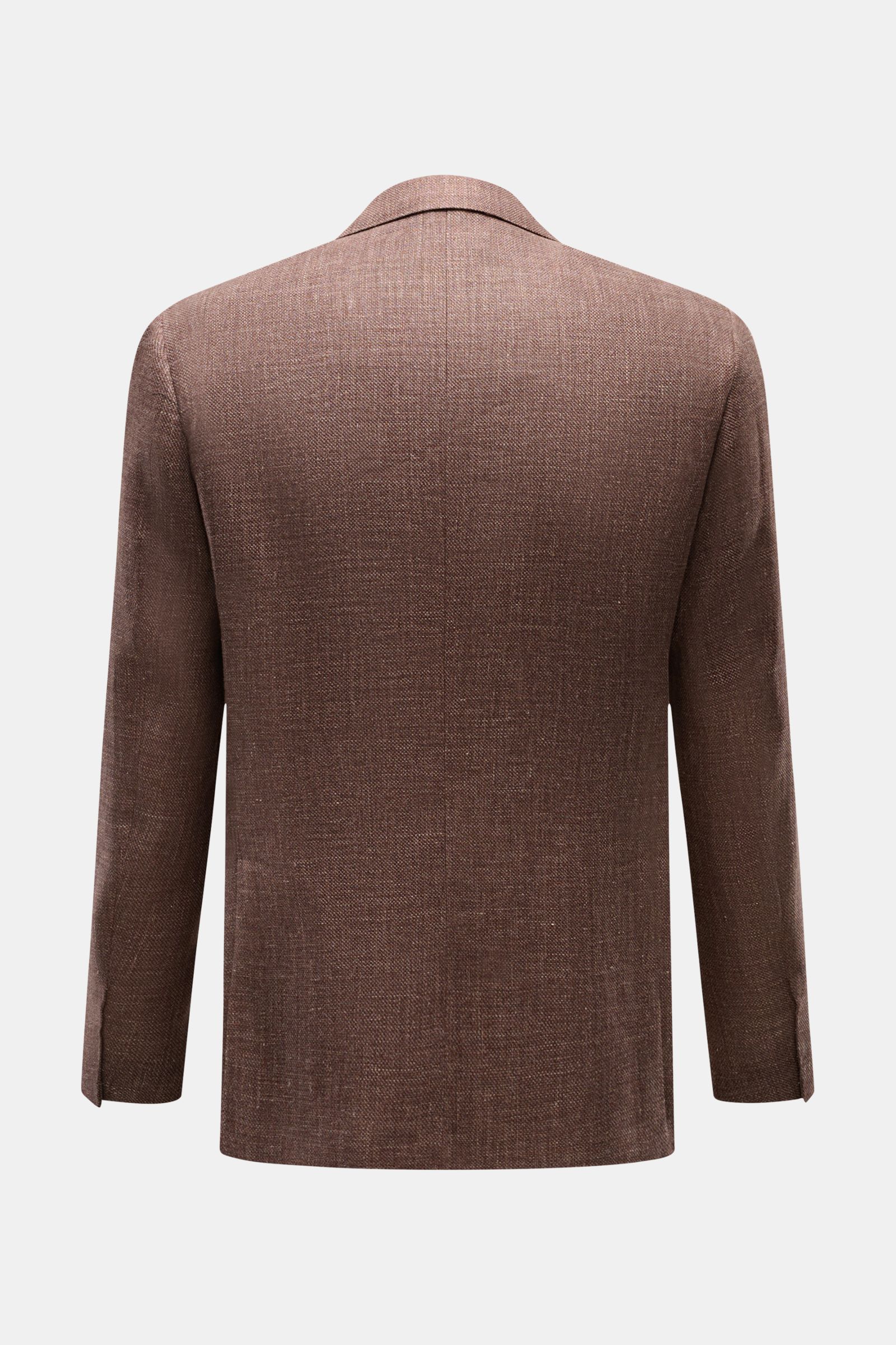 Back view of Corneliani Smart-casual jacket brown melange in a slim fit with distinctive weave, step lapel, and side vents, made from virgin wool and linen blend.

Superlative style from CORNELIANI: in a optimal fit made with Italian expertise, this sm