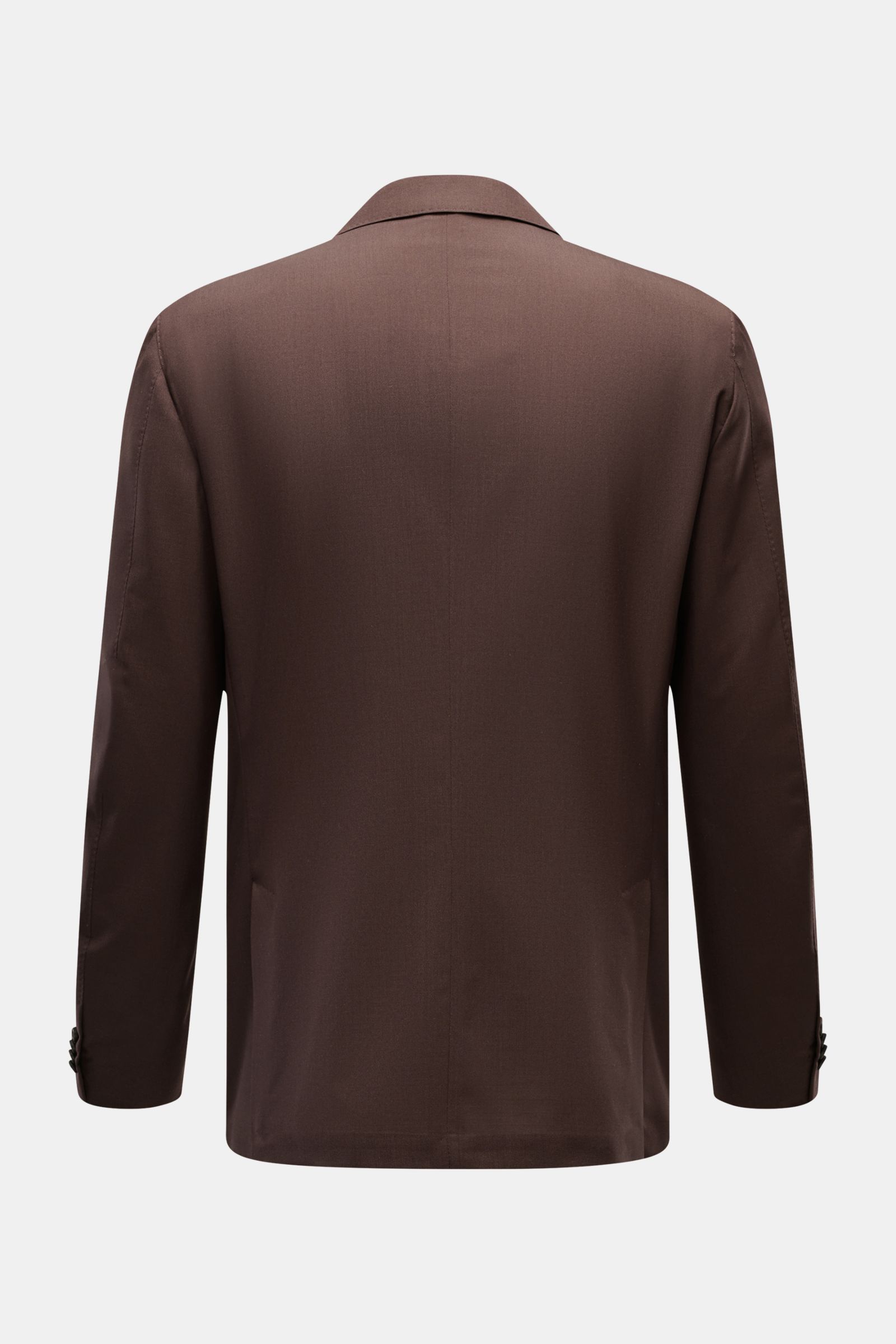 Back view of Corneliani Smart-casual jacket dark brown made from wool-silk blend with step lapel and side vents, slim fit.

Easy style all summer long: this smart-casual jacket in a fine wool-silk blend has been made in an optimal fit by Italian master