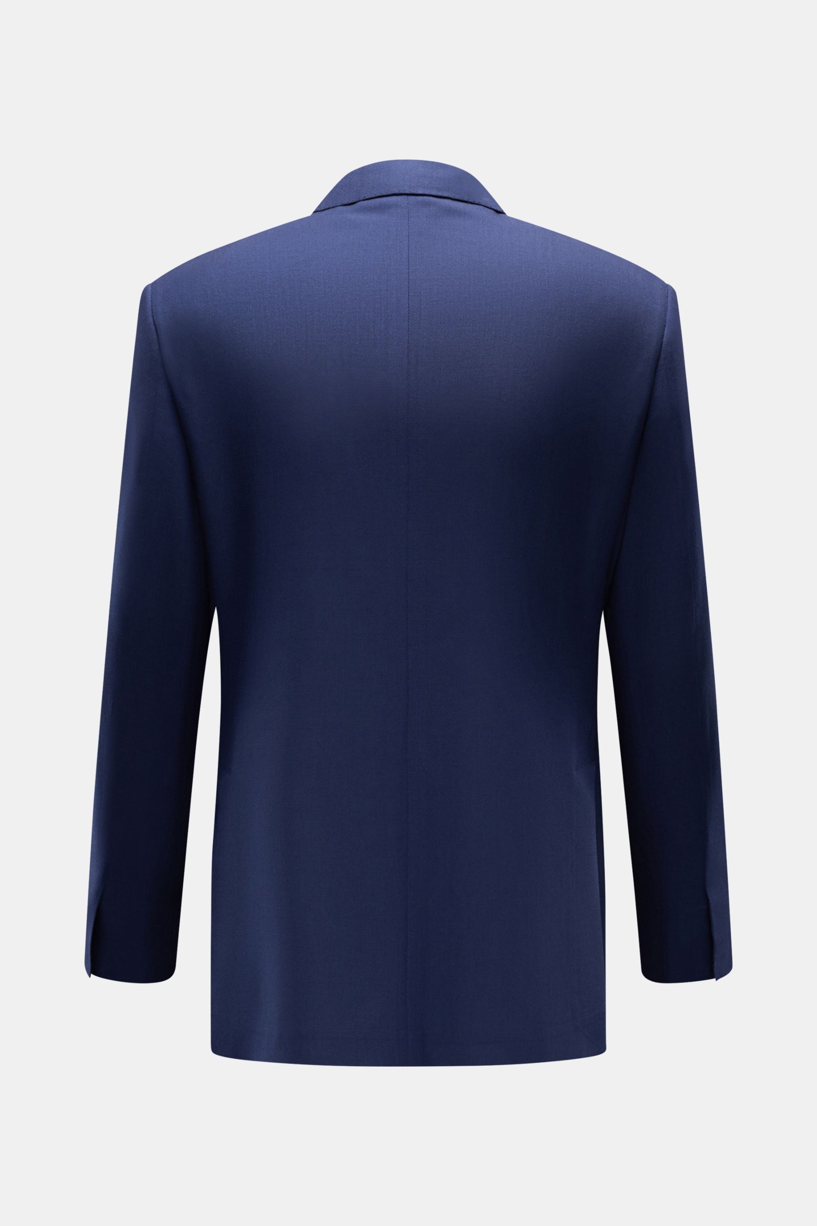 Alt tag (125 characters max):
Back view of Brioni Smart-casual jacket 'New Plume' dark blue melange, showcasing slim fit and pure cashmere fabric.

Additional description:  
A linear cut and pure cashmere define the elegant appearance of the 'New Plume