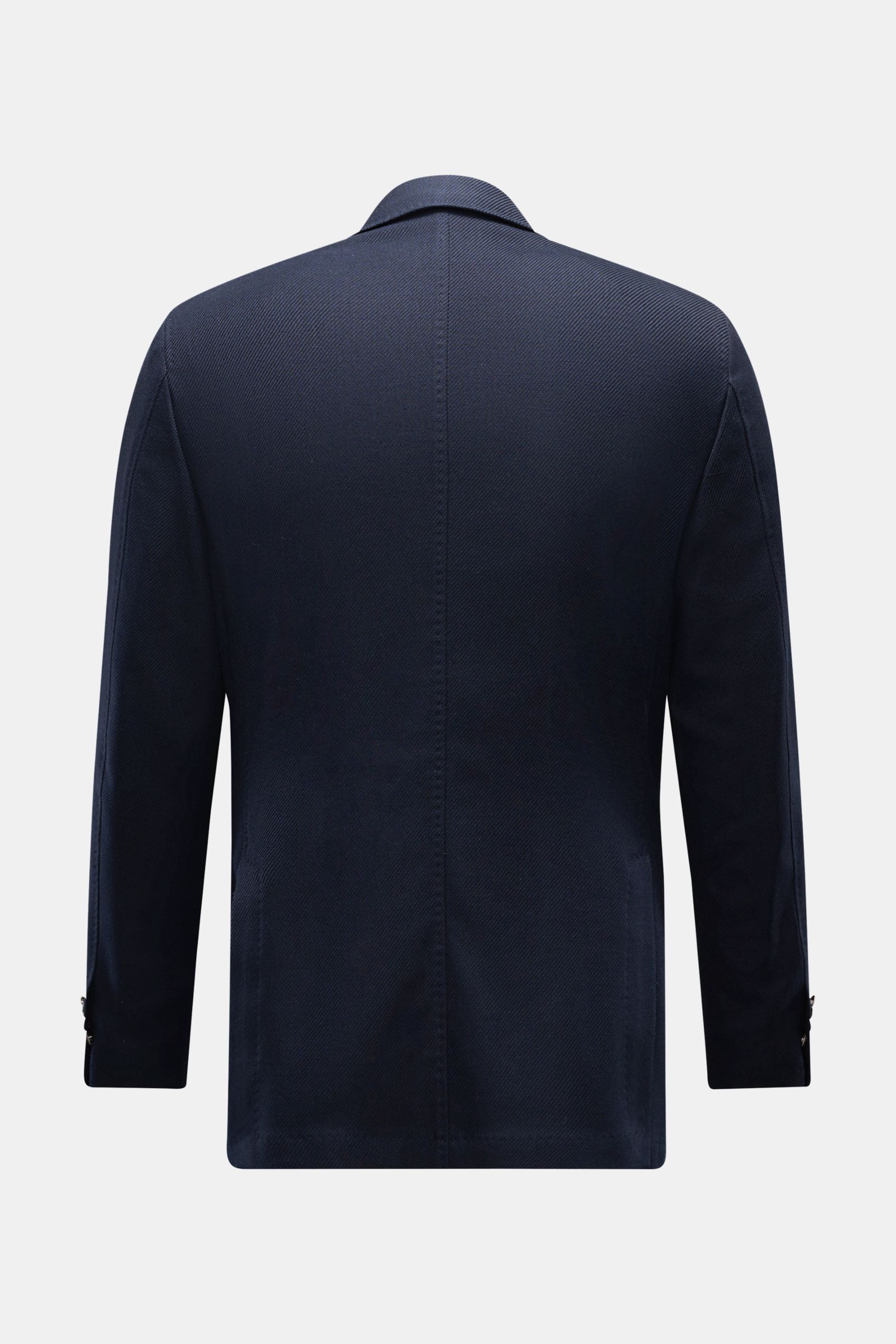 Windsor Sakko 'Salio' navy Rückansicht, Slim Fit, Woll-Baumwoll-Mix, zweireihig, drei Knöpfe, Seitenschlitze, Unconstructed Design.