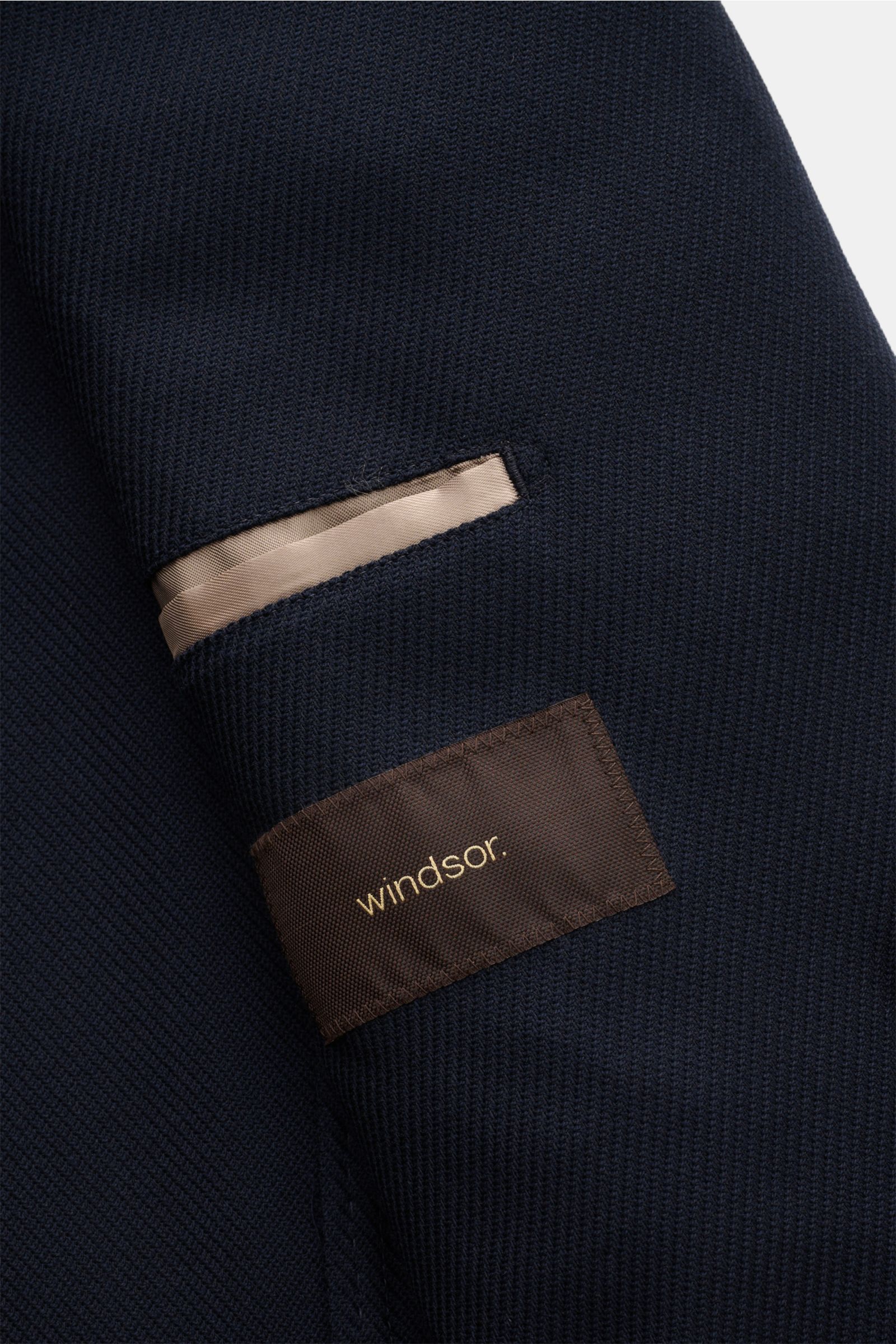 Windsor Sakko 'Salio' navy Detailaufnahme der Innentasche mit Label, Woll-Baumwoll-Mix, Slim Fit, Unconstructed Design, drei Knöpfe