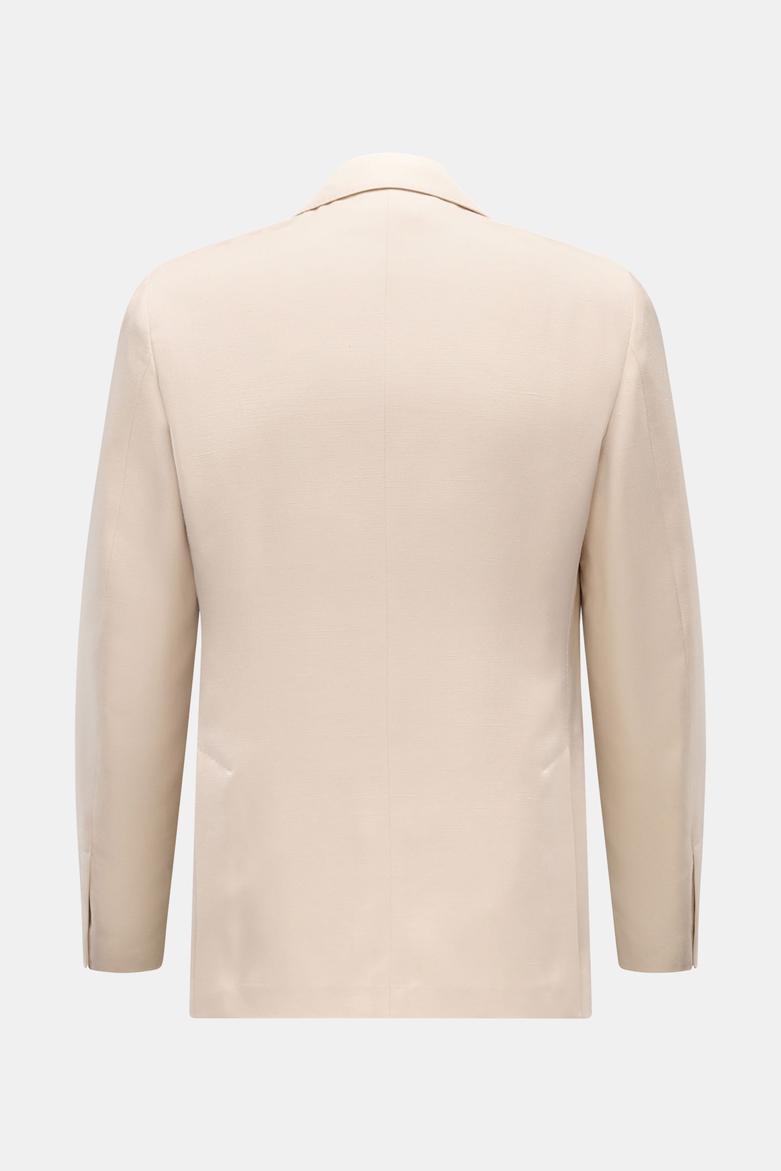 Lardini Sakko sand, Rückansicht, Slim Fit, tailliert, aus Viskose mit Seidenanteil, sommerliche Eleganz, schlichter Unconstructed-Stil, Ärmel mit Schlitz